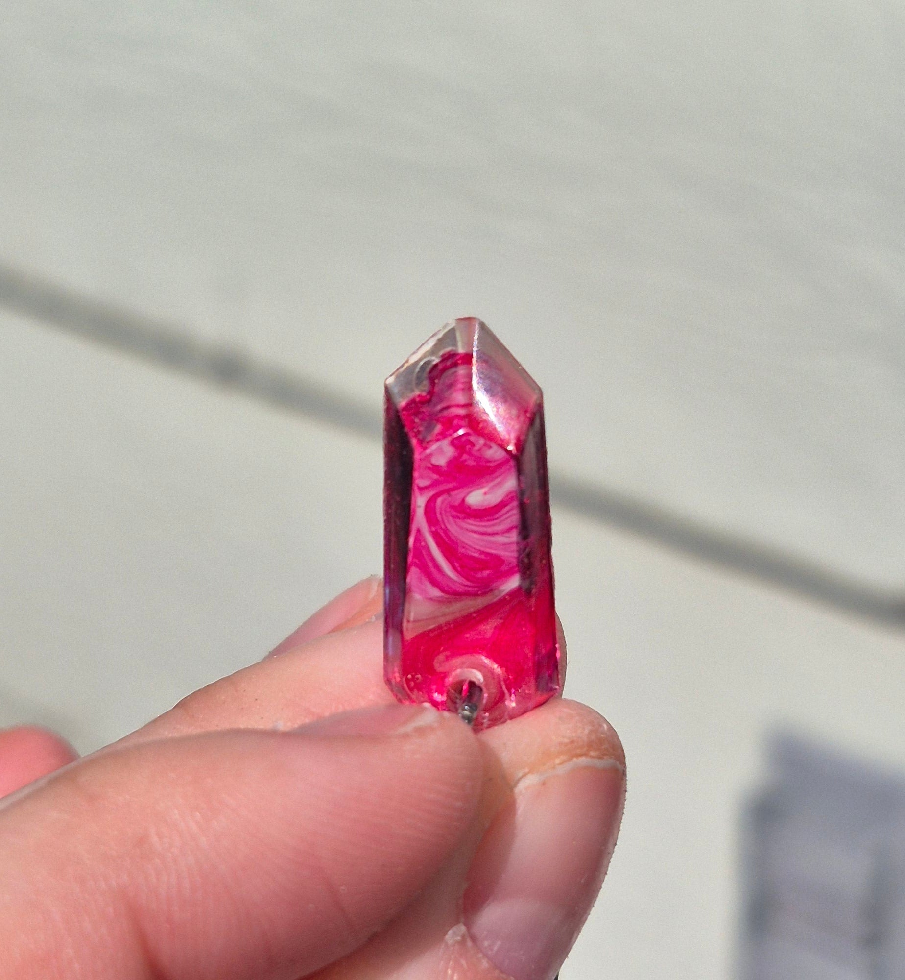 Pink Mirage • One-of-a-Kind Glow Potion Bottle Bag Charm • 2.5"