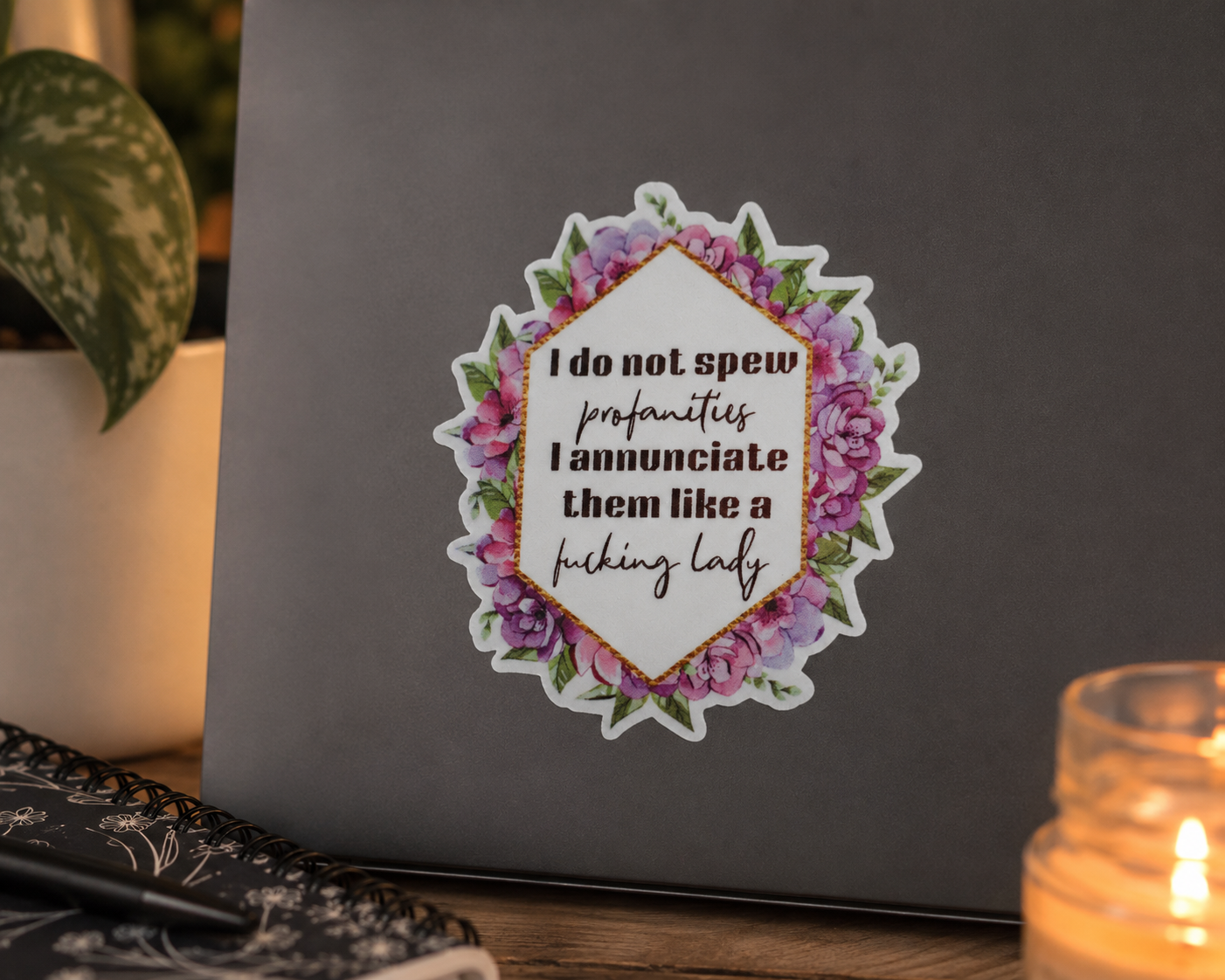 I Do Not Spew Profanities ∙ Holographic Die-Cut Sticker ∙ 2.75"