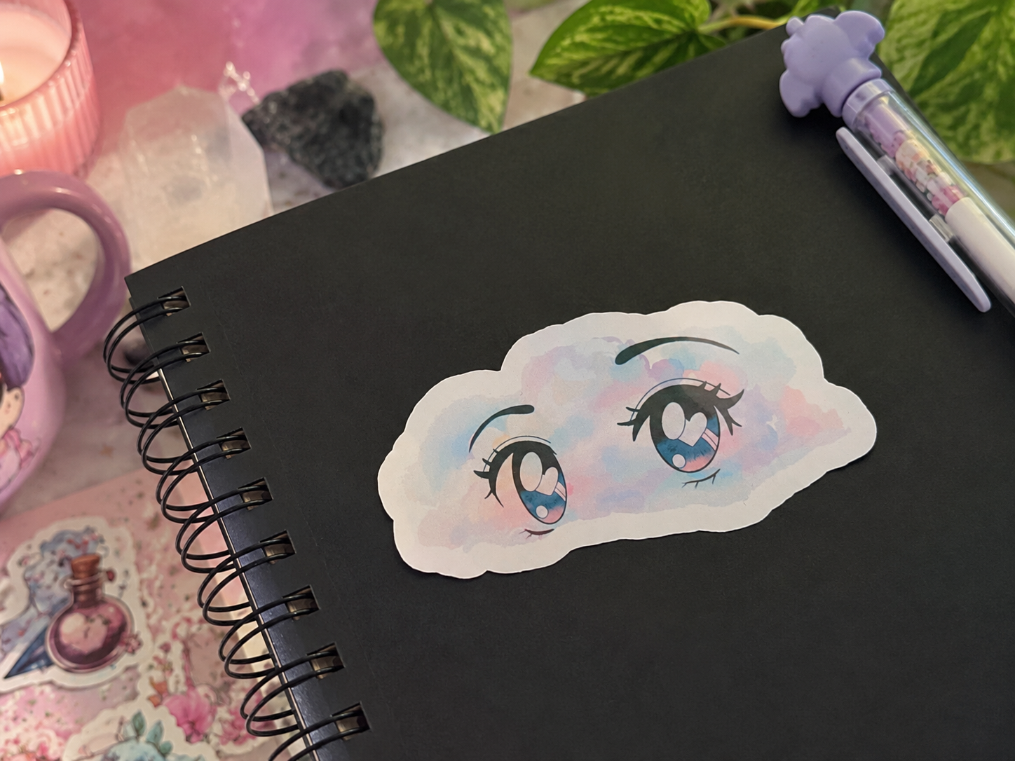 Head in the Clouds • Holographic Vinyl Sticker • 3"