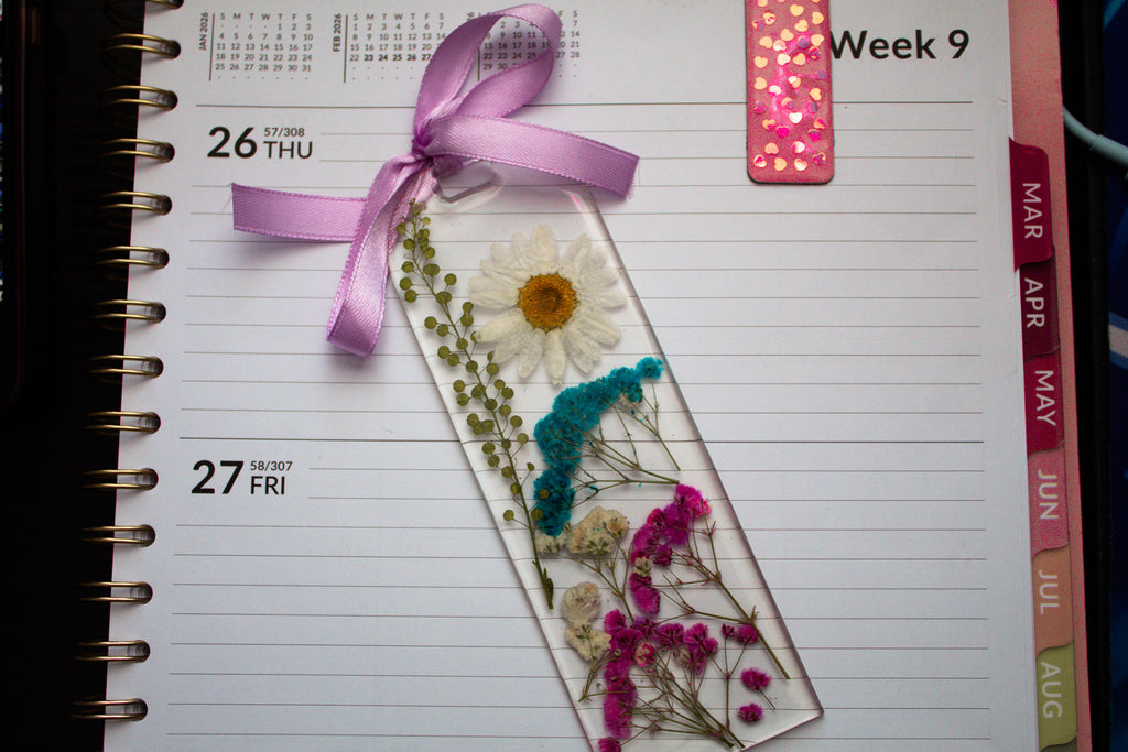 Meadow Whisper • Real Pressed Flower Resin Bookmark • 2x6"