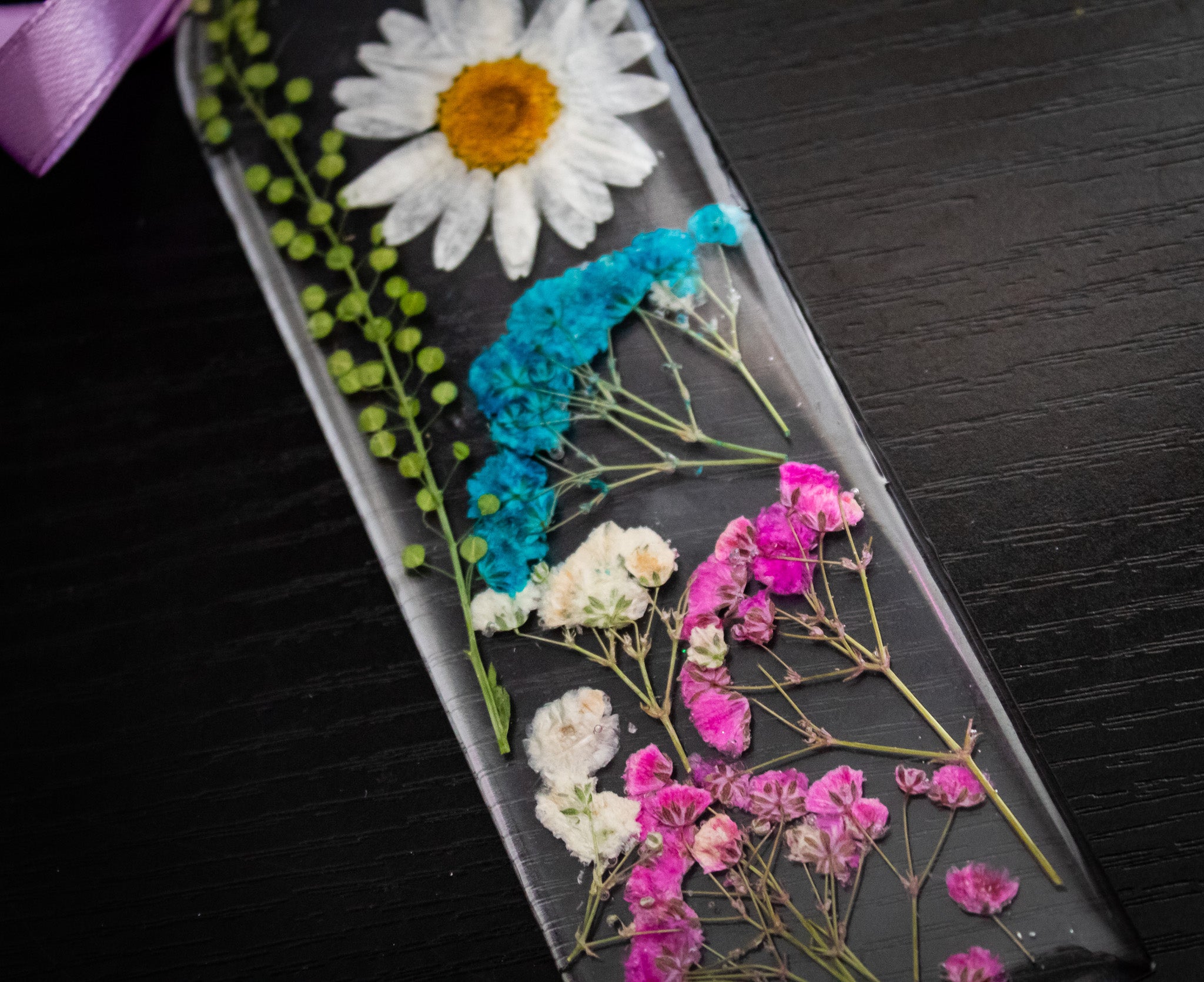 Meadow Whisper • Real Pressed Flower Resin Bookmark • 2x6"