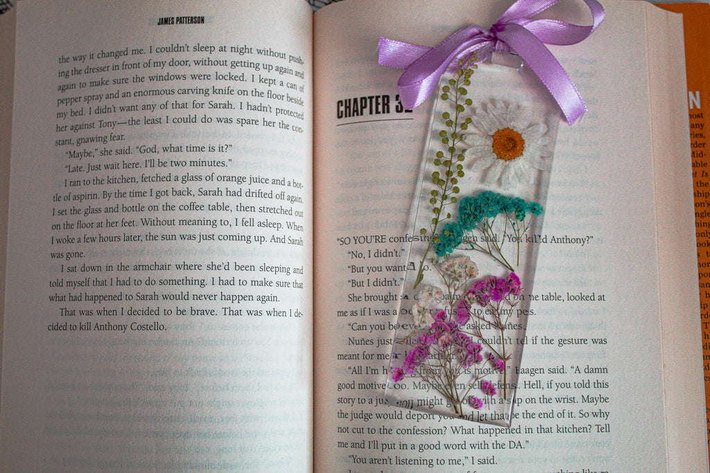 Meadow Whisper • Real Pressed Flower Resin Bookmark • 2x6"