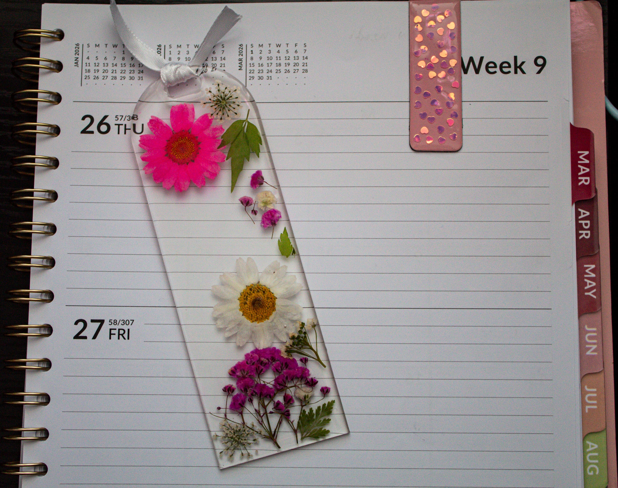 Wildflower Garden • Real Pressed Flower Resin Bookmark • 2x6" $16.00