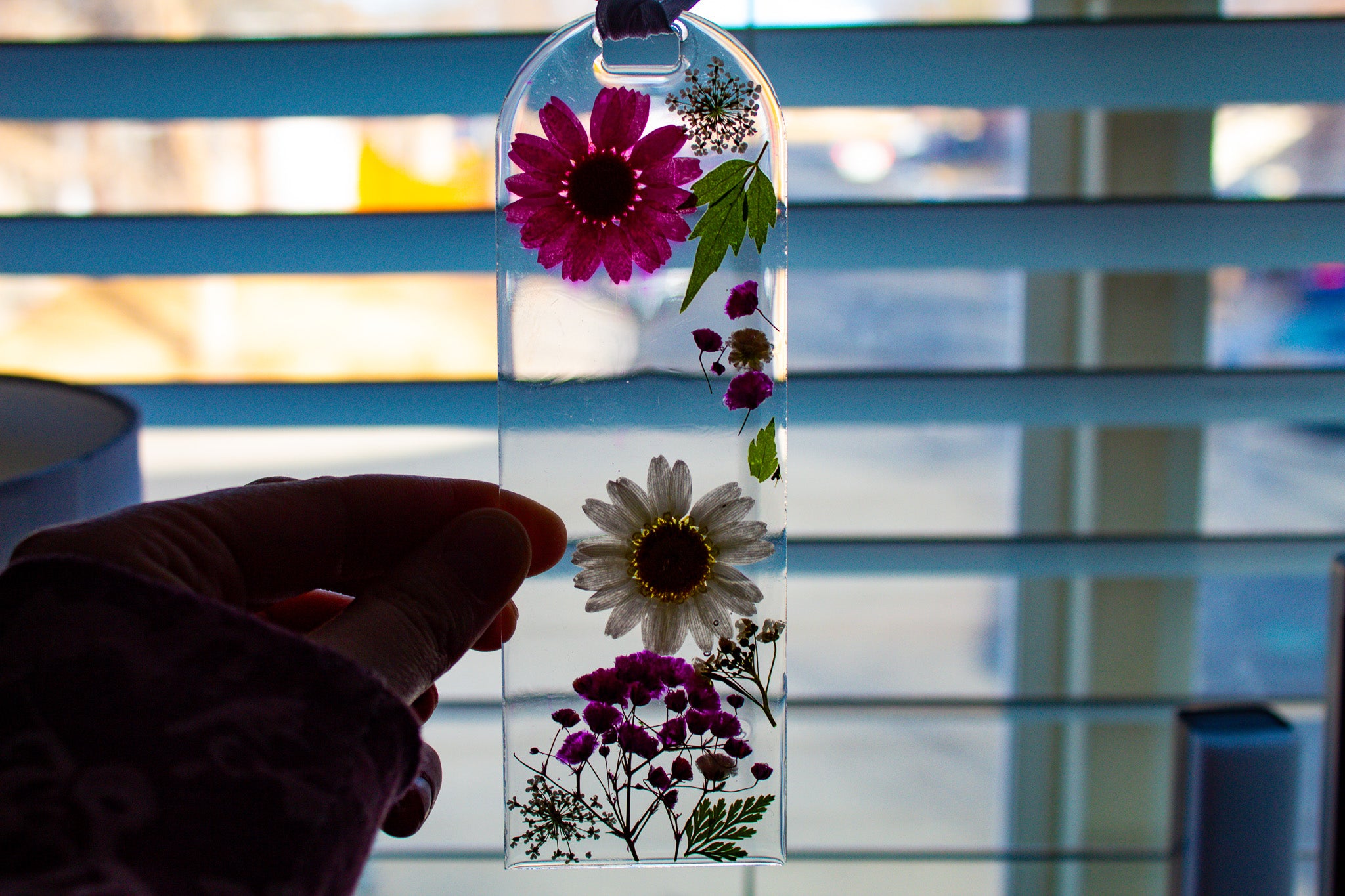 Wildflower Garden • Real Pressed Flower Resin Bookmark • 2x6" $16.00
