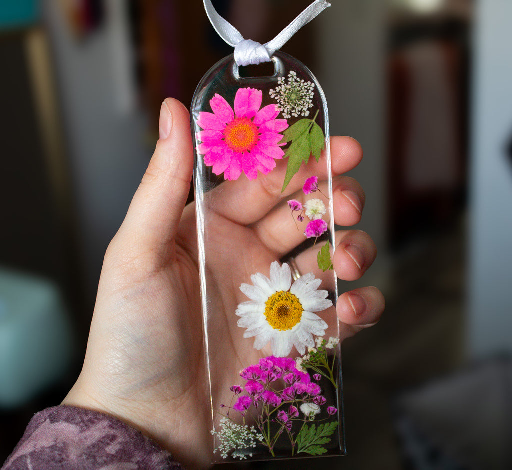 Wildflower Garden • Real Pressed Flower Resin Bookmark • 2x6" $16.00