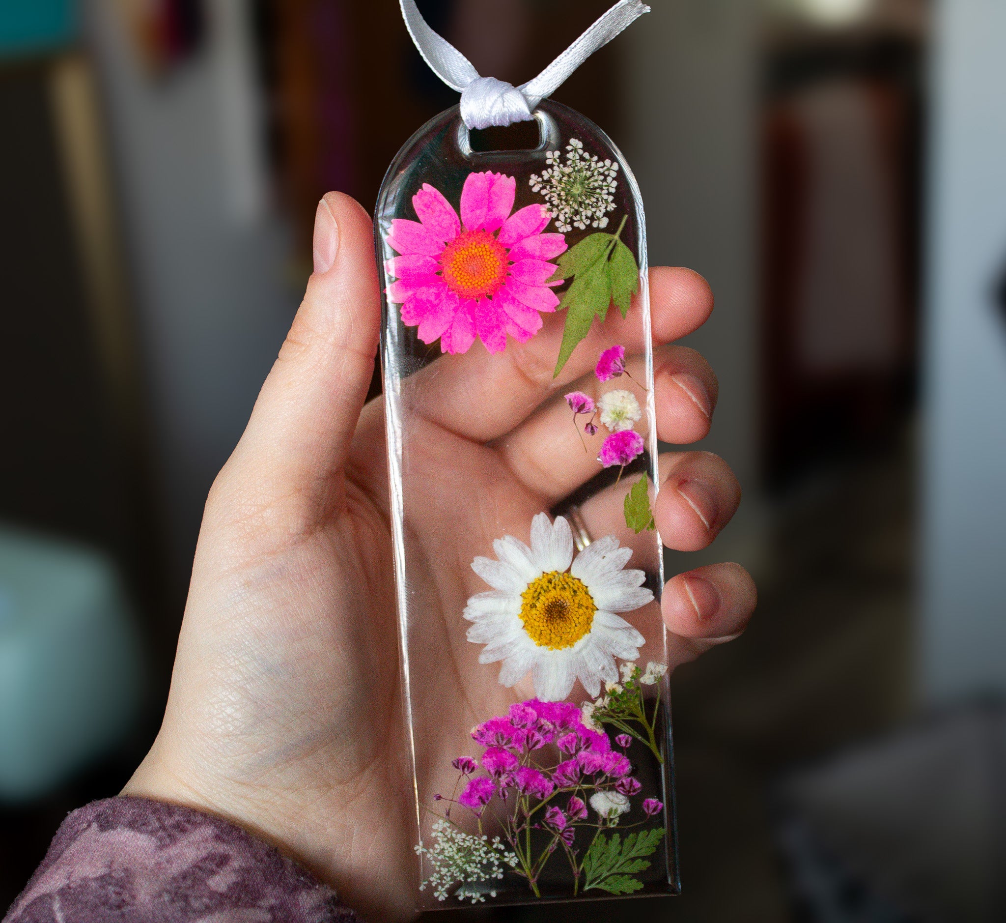 Wildflower Garden • Real Pressed Flower Resin Bookmark • 2x6" $16.00