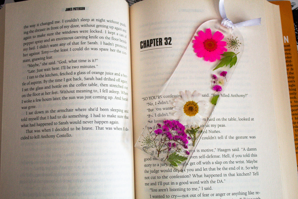 Wildflower Garden • Real Pressed Flower Resin Bookmark • 2x6" $16.00