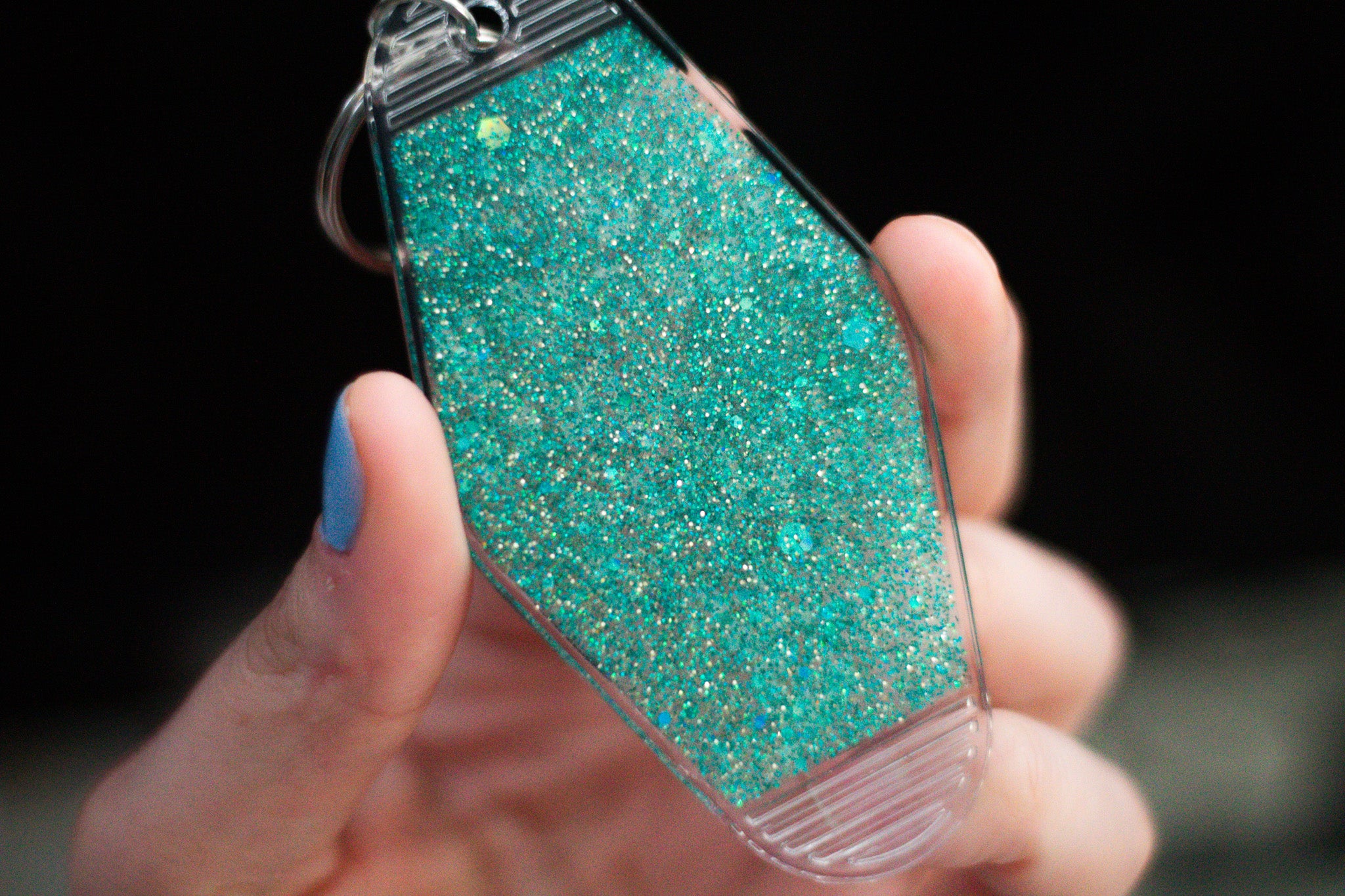 No Therapy, Just Vibes ✌ ∙ Glitter Resin Motel Keychain ∙ 3.5"