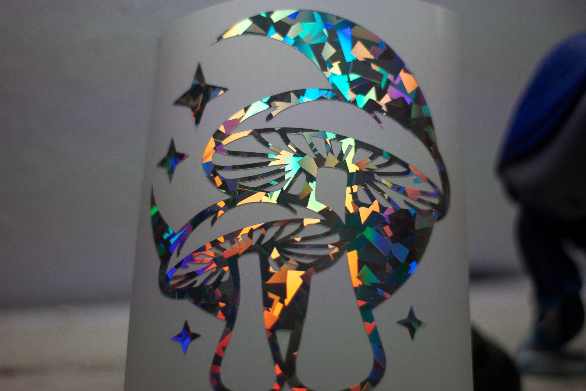 Cosmic Mushrooms ∙ Prism Holographic Vinyl Decal ∙ 4"