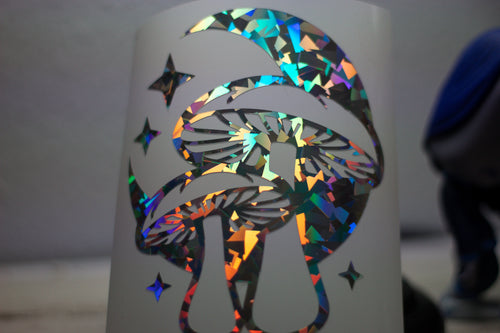 Cosmic Mushrooms ∙ Prism Holographic Vinyl Decal ∙ 4"