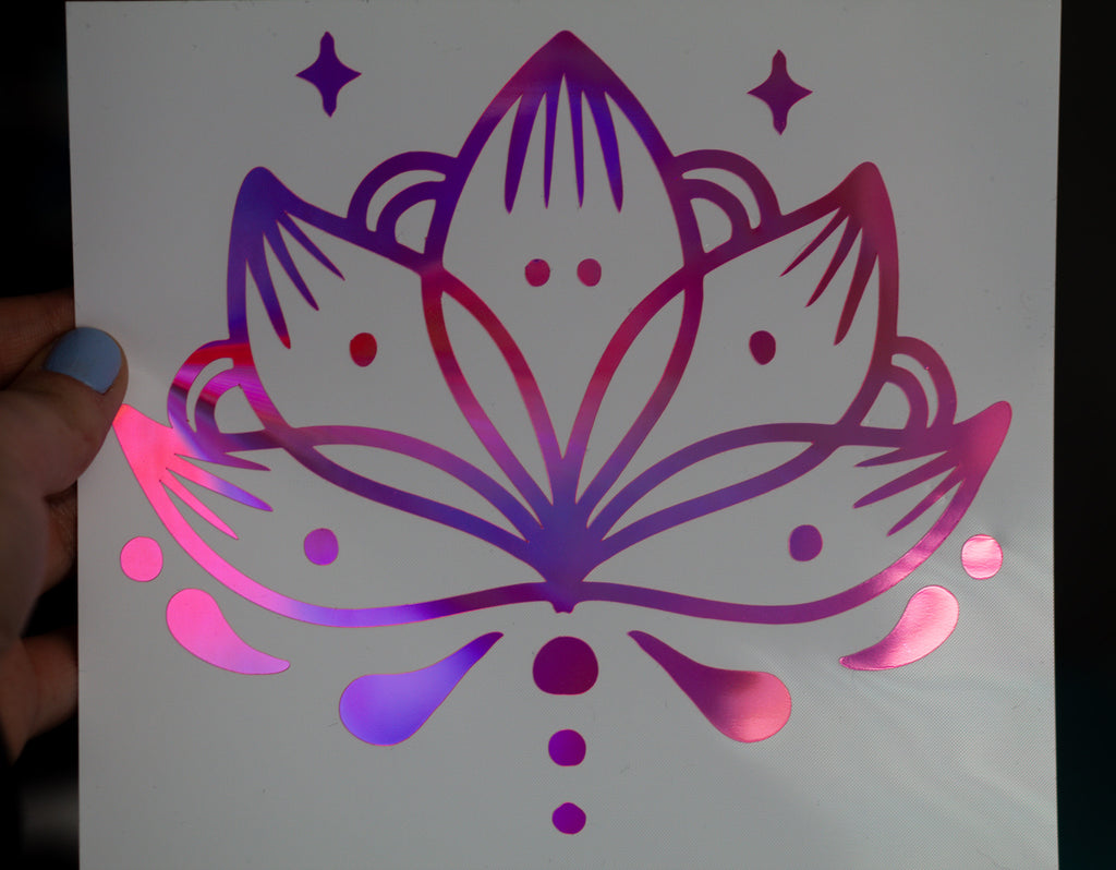 Starlit Lotus ∙ Holographic Vinyl Decal ∙ 6"