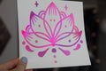 Starlit Lotus ∙ Holographic Vinyl Decal ∙ 6"