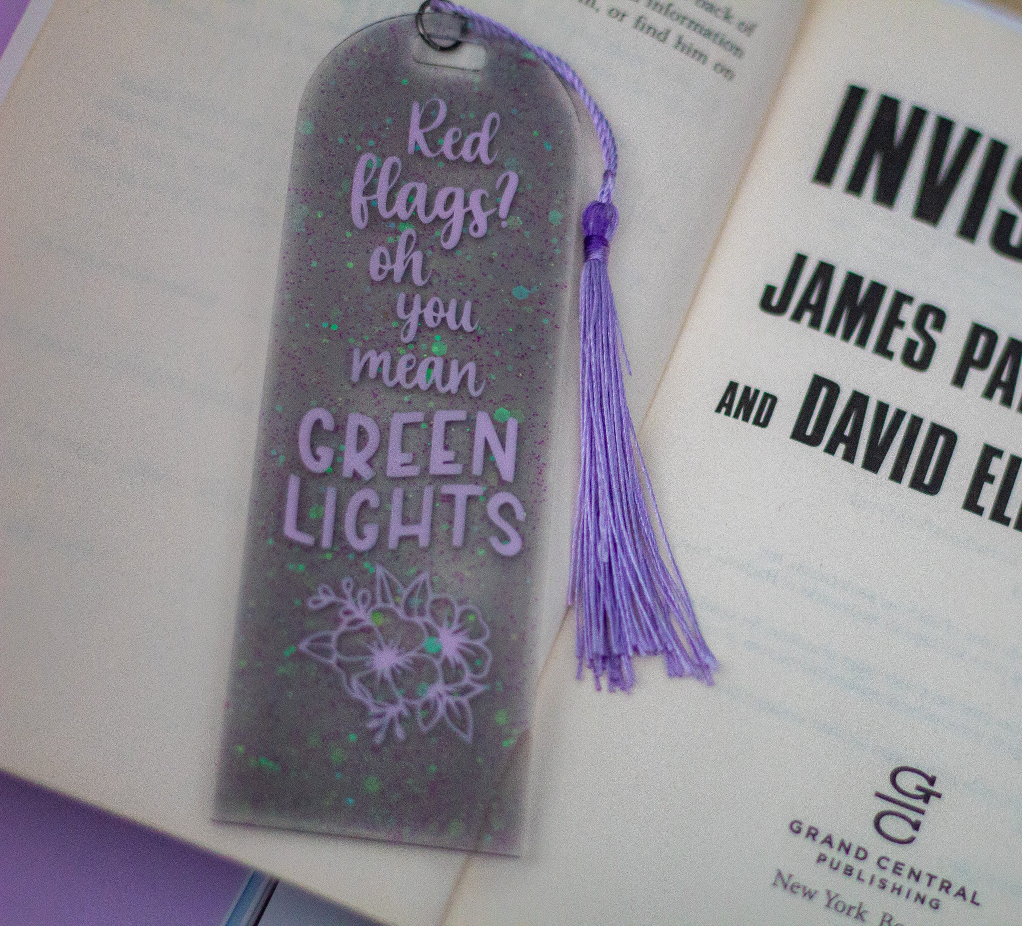 Red Flags or Green Lights • Glow-in-the-Dark Resin Bookmark • 2x6"