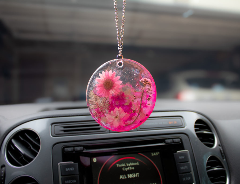 Pink Static • One-of-a-Kind Resin Suncatcher • 3.5"