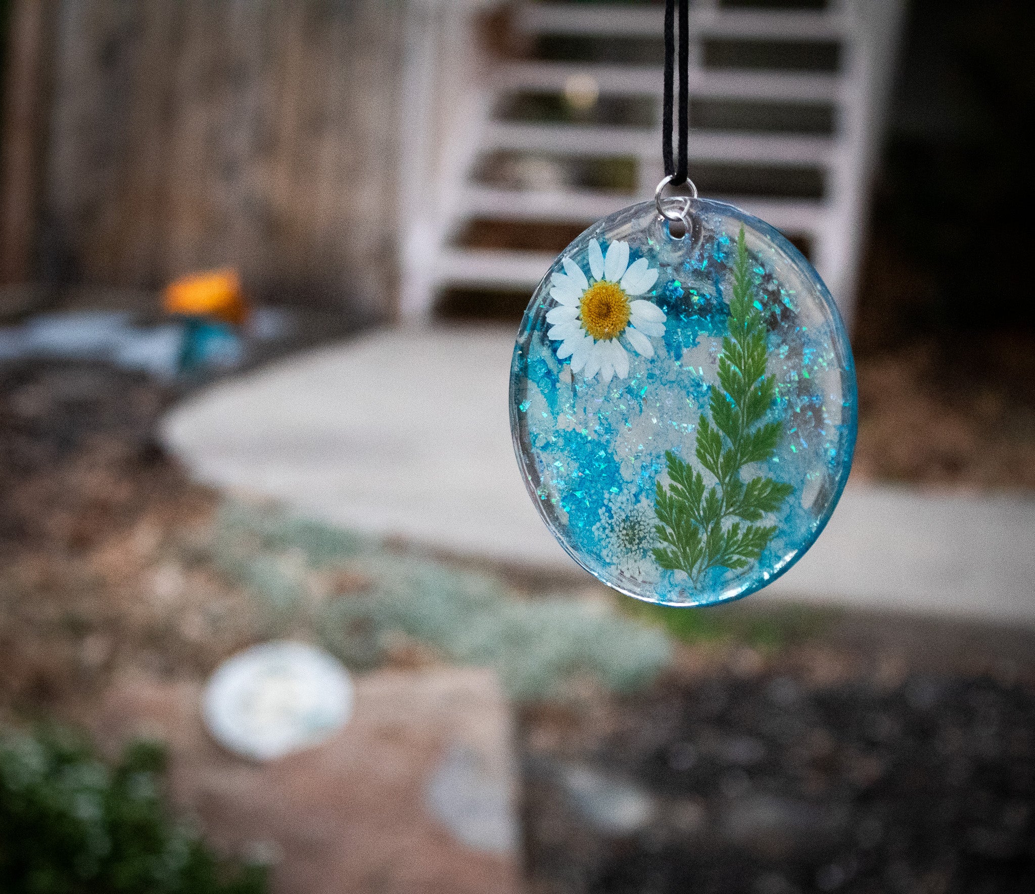 Electric Flora • One-of-a-Kind Resin Suncatcher • 3.5"