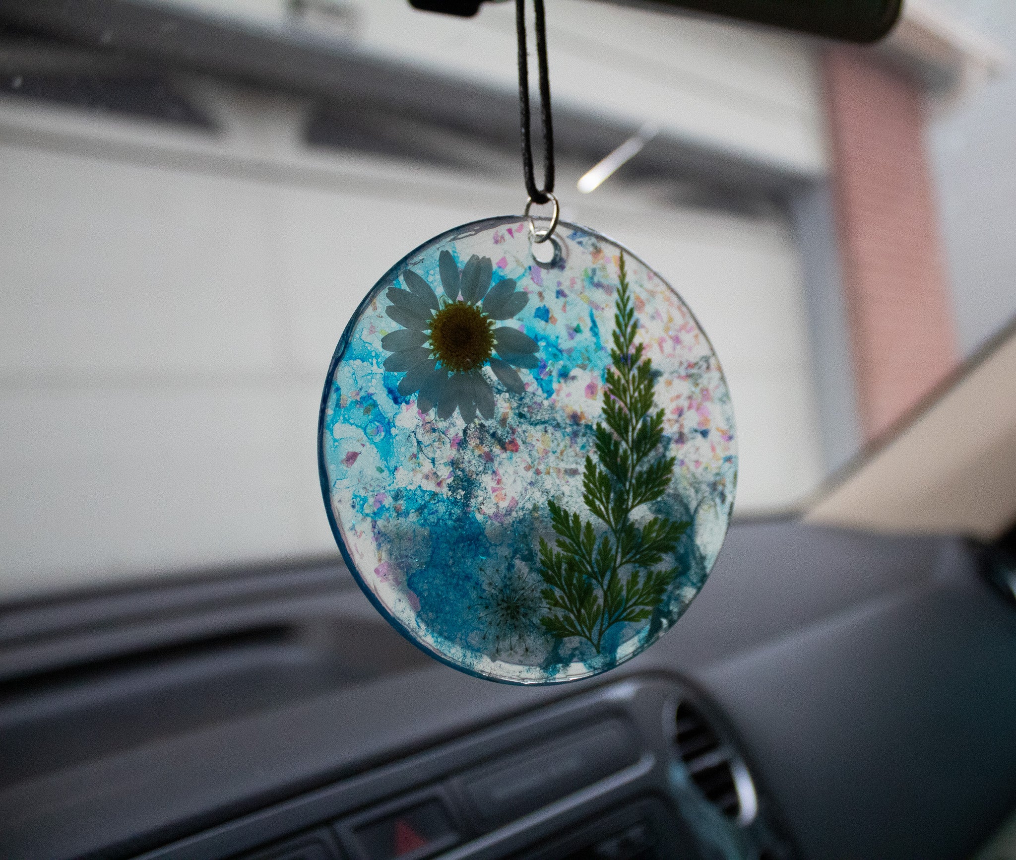 Electric Flora • One-of-a-Kind Resin Suncatcher • 3.5"