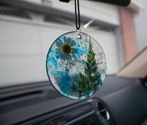 Electric Flora • One-of-a-Kind Resin Suncatcher • 3.5"