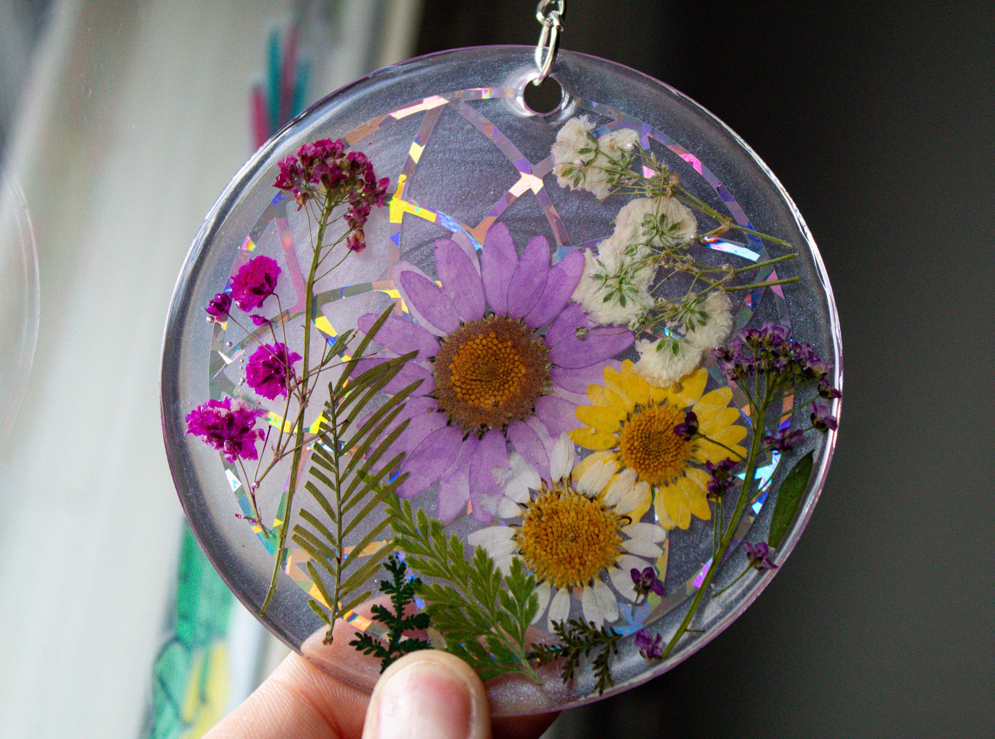 Refracted Daydream • One-of-a-Kind Resin Suncatcher • 3.5"