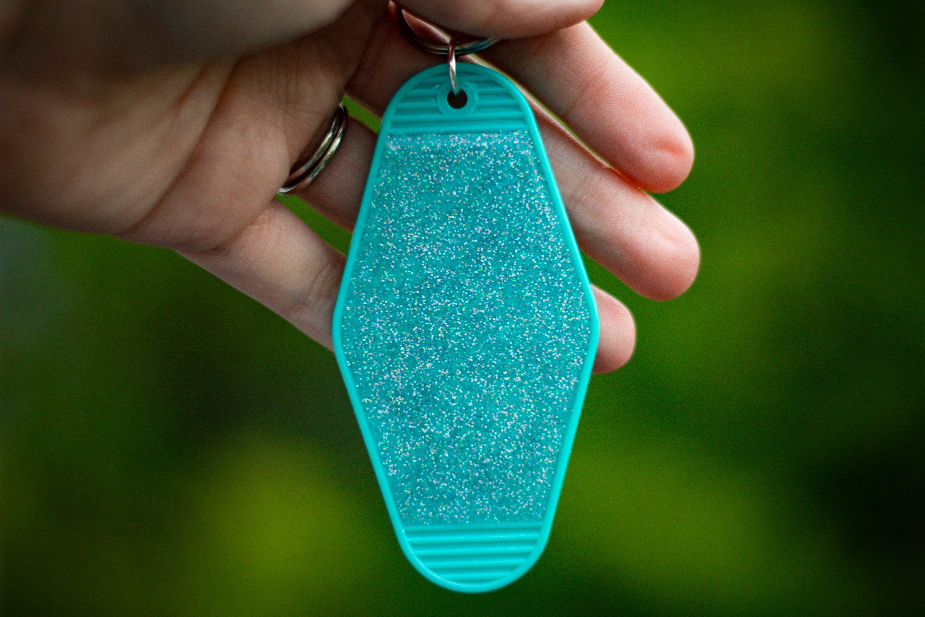 Well Sheeyit • Glitter Resin Motel Keychain • 3.5"