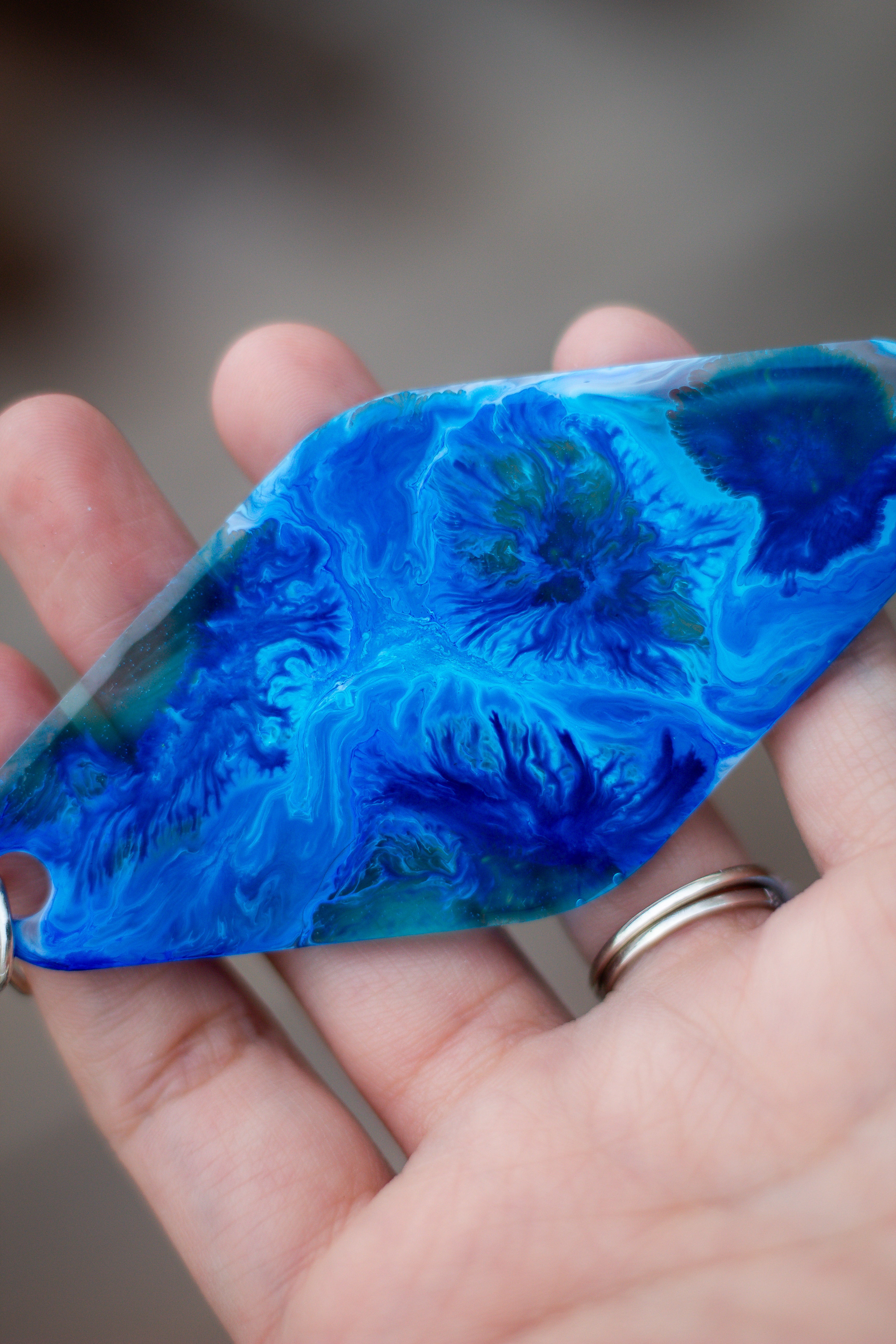 Blue Abyss ∙ One-of-a-Kind Resin Keychain ∙ 3.5"