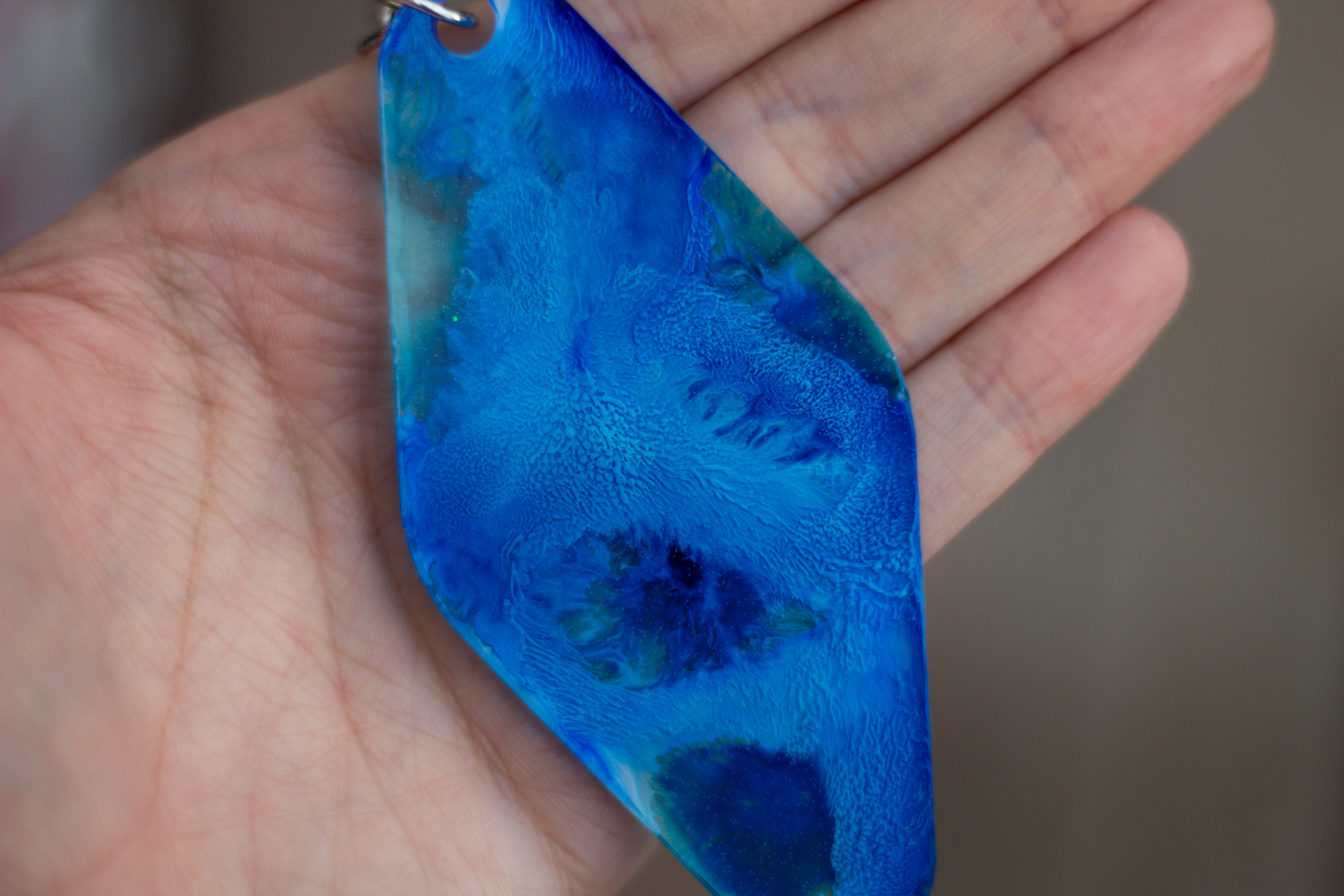 Blue Abyss ∙ One-of-a-Kind Resin Keychain ∙ 3.5"