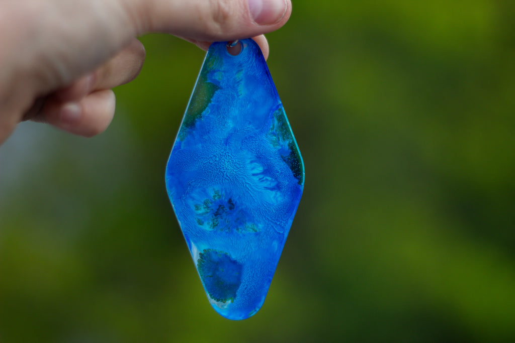 Blue Abyss ∙ One-of-a-Kind Resin Keychain ∙ 3.5"