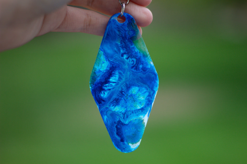Blue Abyss ∙ One-of-a-Kind Resin Keychain ∙ 3.5"