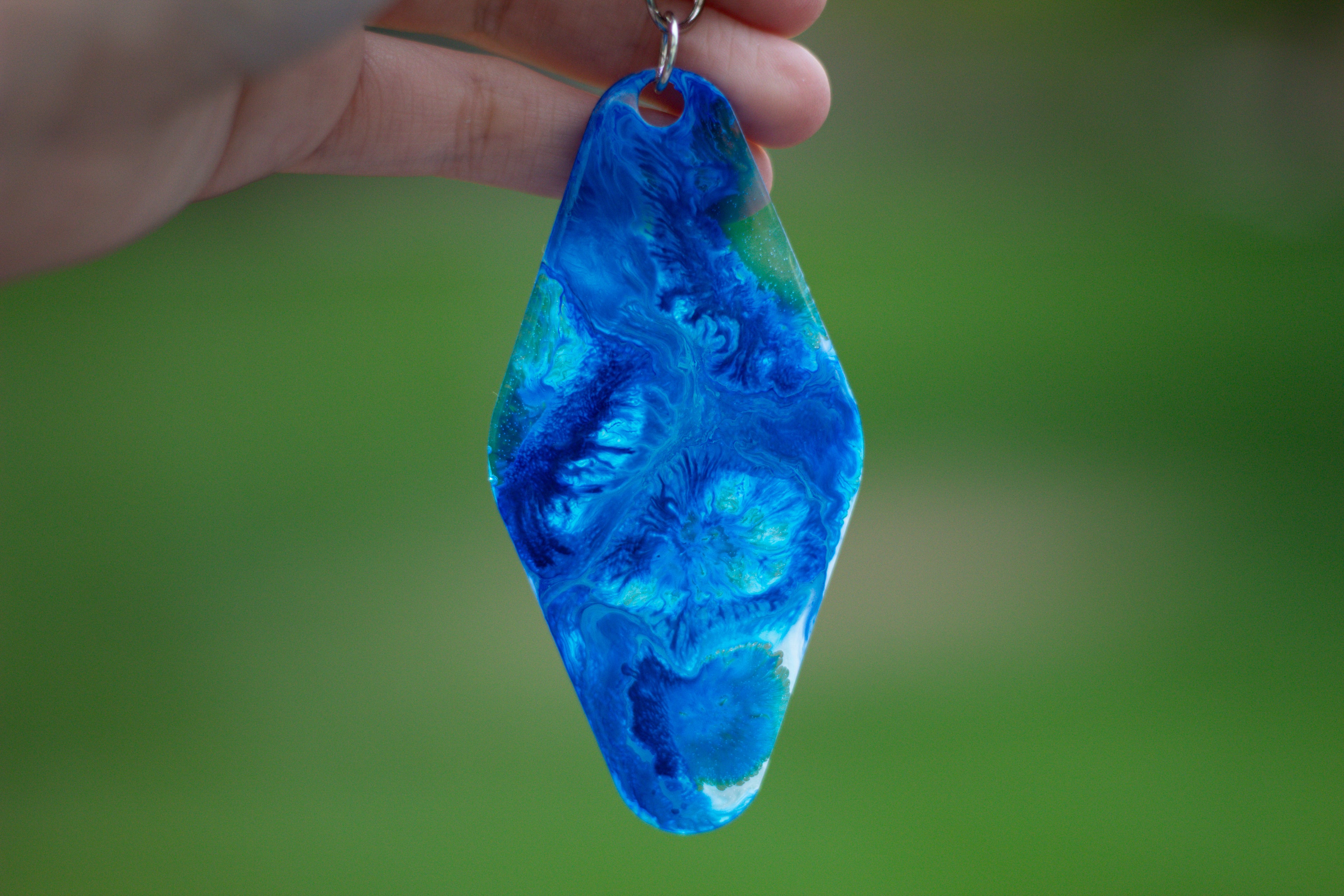 Blue Abyss ∙ One-of-a-Kind Resin Keychain ∙ 3.5"