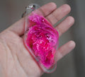 One-of-a-Kind Pink Petri Resin Motel Keychain ∙ 3.5"