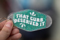 That Curb Deserved It ∙ Glitter Resin Motel Keychain ∙ 3.5"