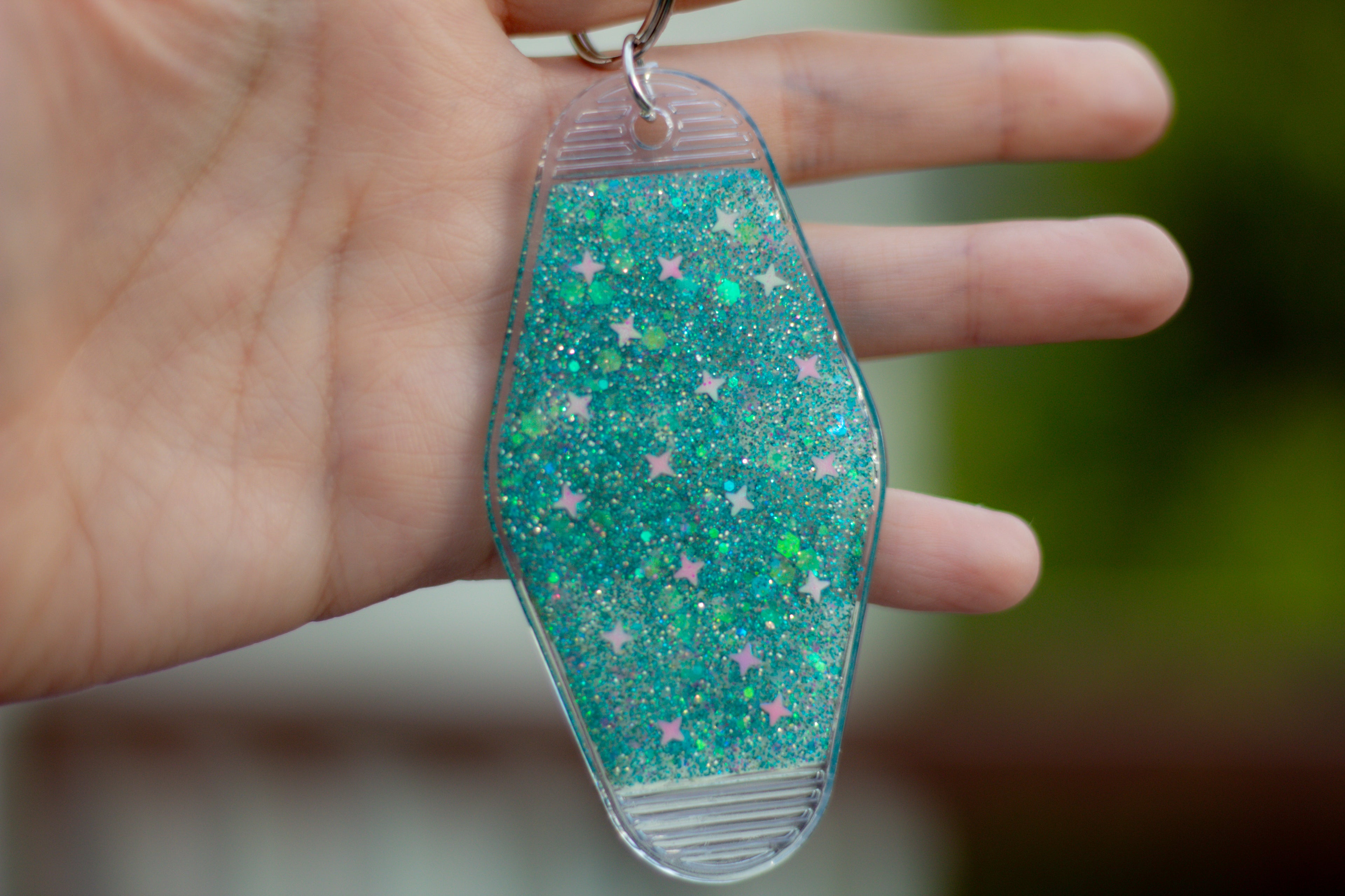 That Curb Deserved It ∙ Glitter Resin Motel Keychain ∙ 3.5"