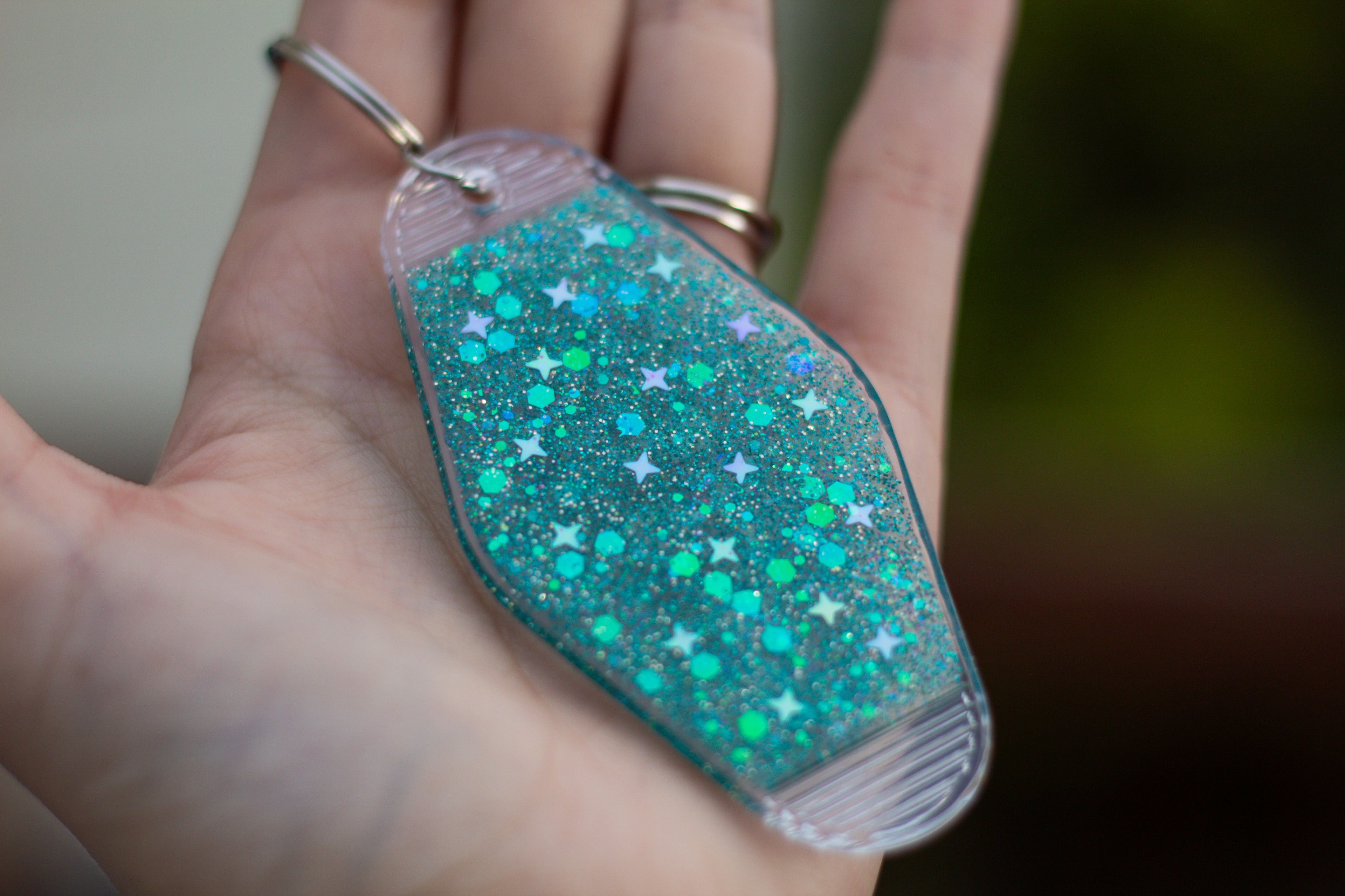 That Curb Deserved It ∙ Glitter Resin Motel Keychain ∙ 3.5"