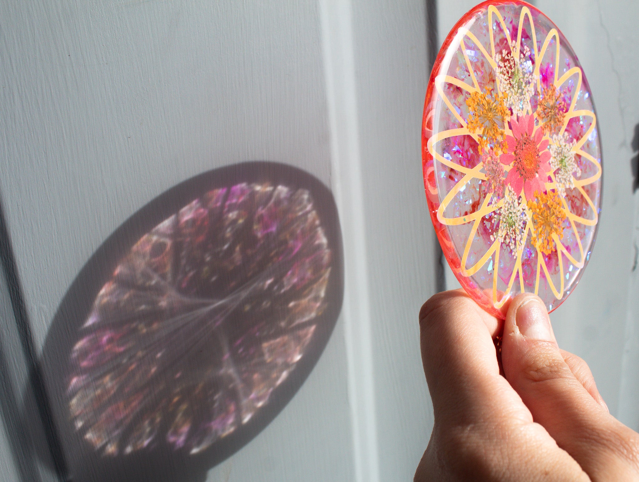 Nuclear Petals • One-of-a-Kind Resin Suncatcher • 4"