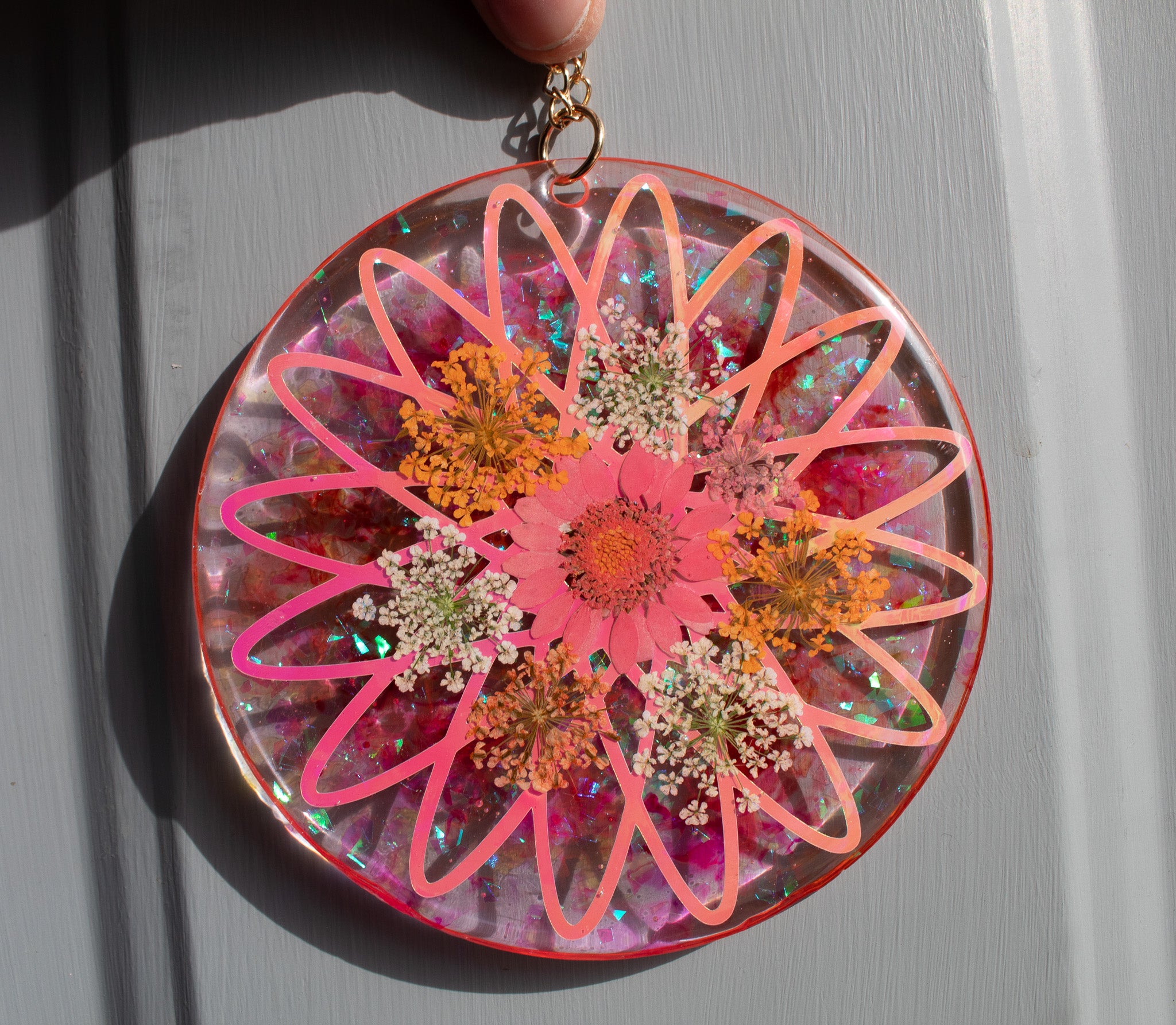 Nuclear Petals • One-of-a-Kind Resin Suncatcher • 4"