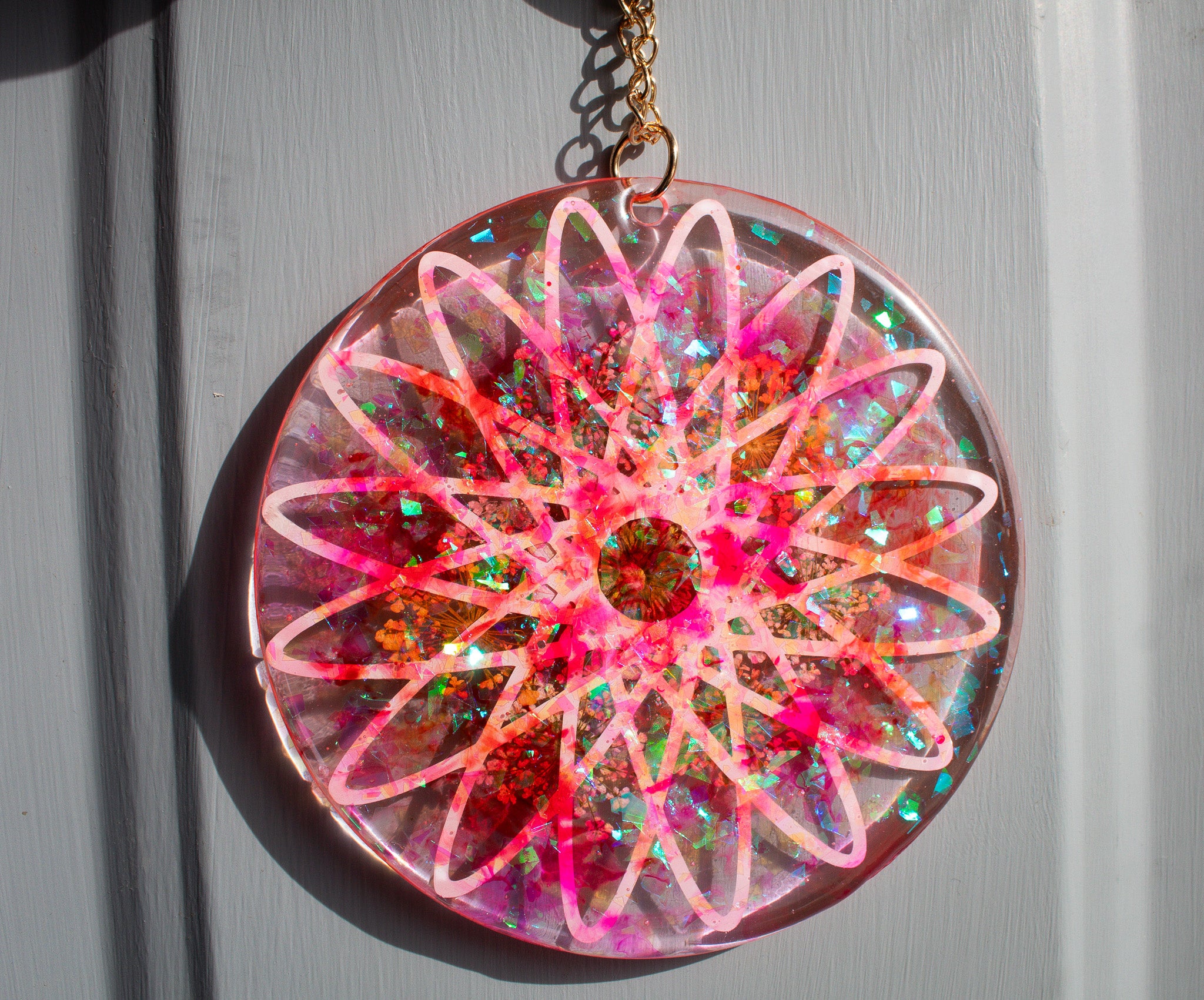 Nuclear Petals • One-of-a-Kind Resin Suncatcher • 4"