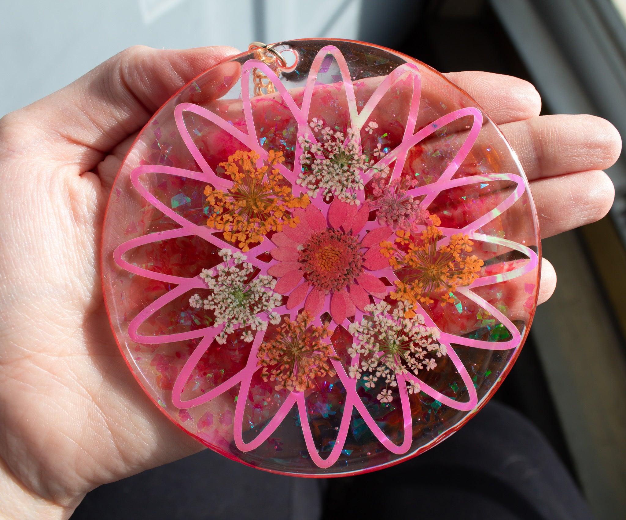 Nuclear Petals • One-of-a-Kind Resin Suncatcher • 4"
