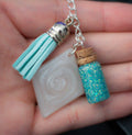 Seafoam Signal • One-a-Kind Glow Potion Bag Charm • 2.5"