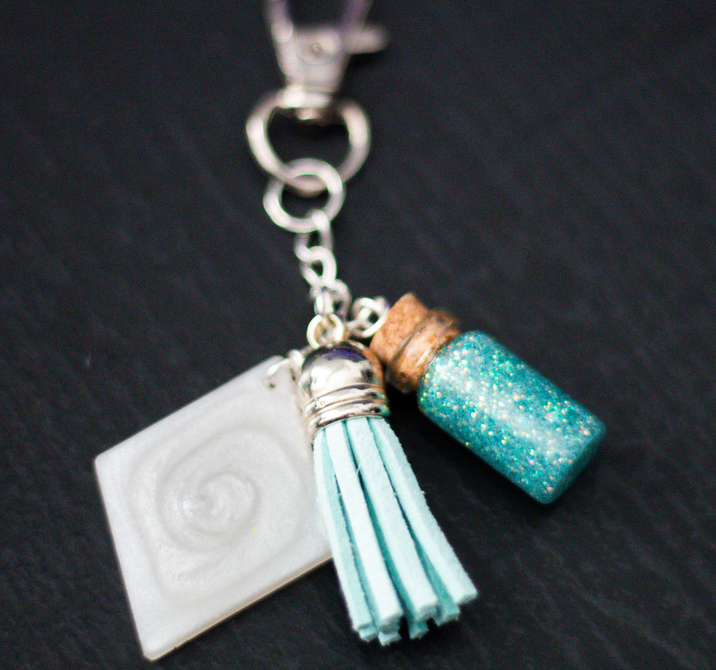 Seafoam Signal • One-a-Kind Glow Potion Bag Charm • 2.5"