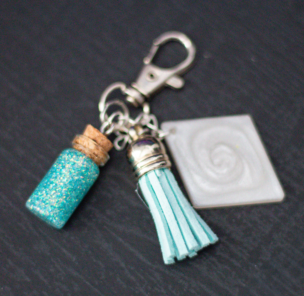 Seafoam Signal • One-a-Kind Glow Potion Bag Charm • 2.5"
