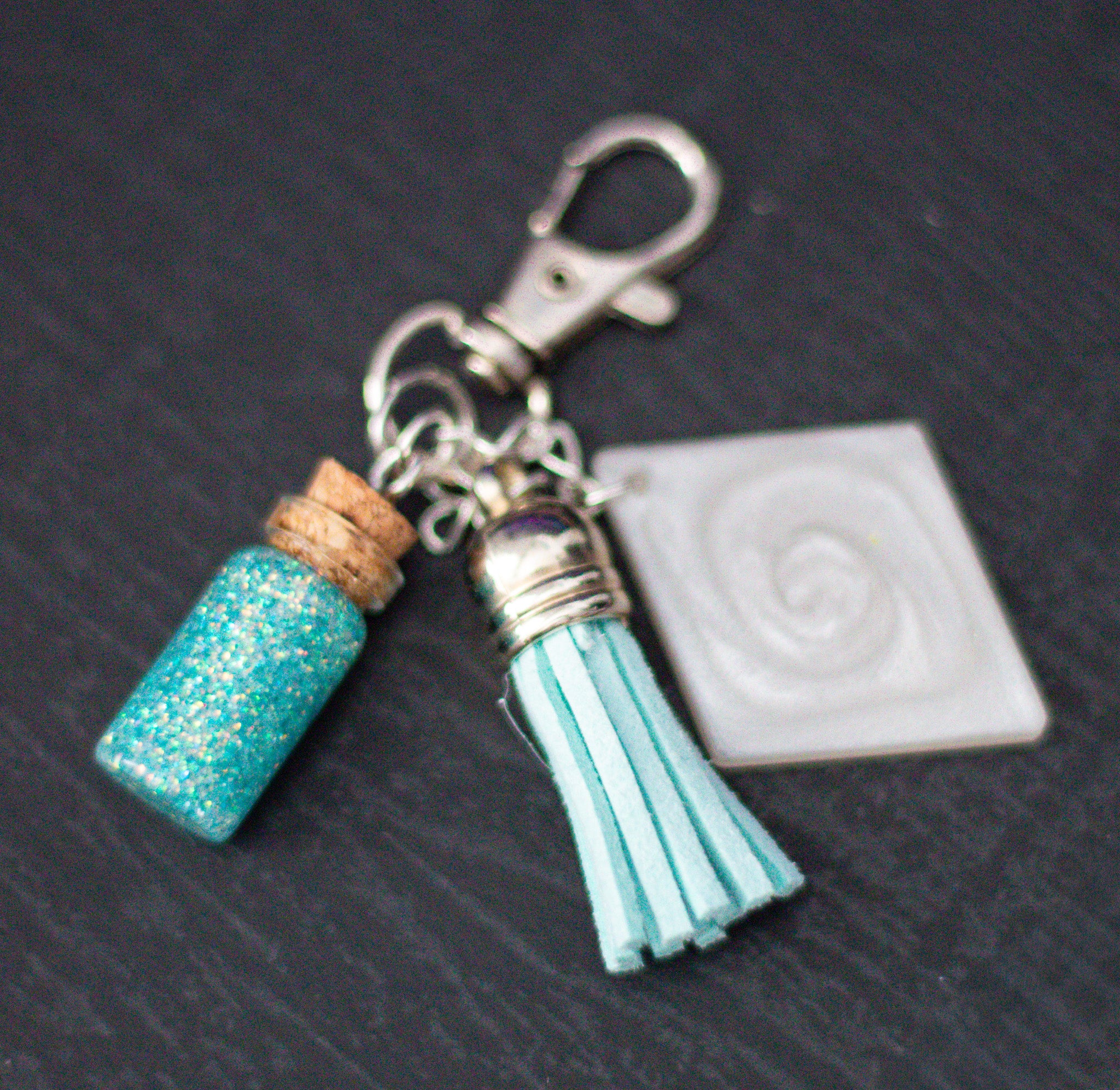 Seafoam Signal • One-a-Kind Glow Potion Bag Charm • 2.5"
