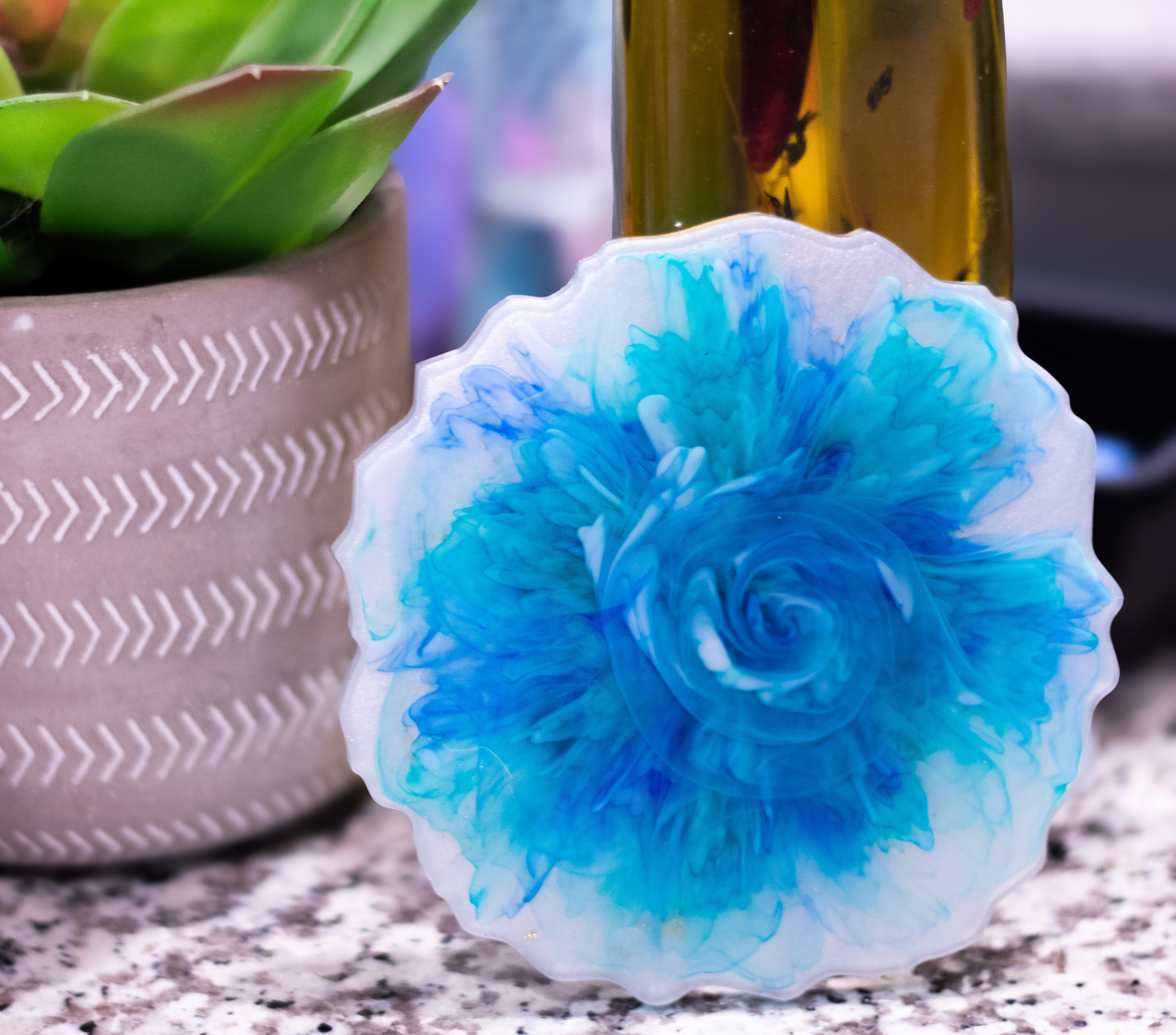 Glacial Storm ∙ Handmade Resin Coaster Set ∙ Set of 2
