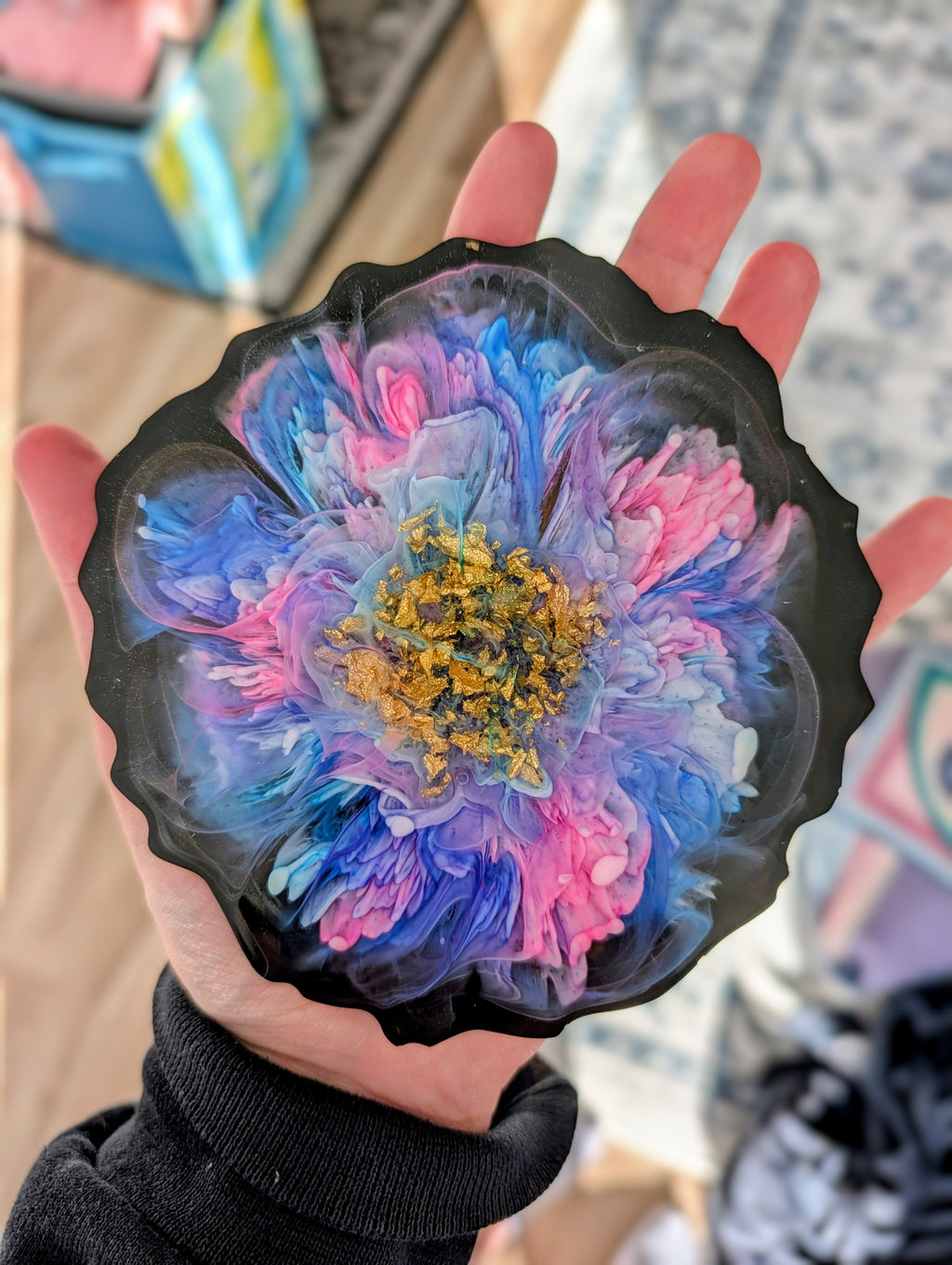 Afterglow ∙ Handmade Resin Coaster ∙ 5.5"