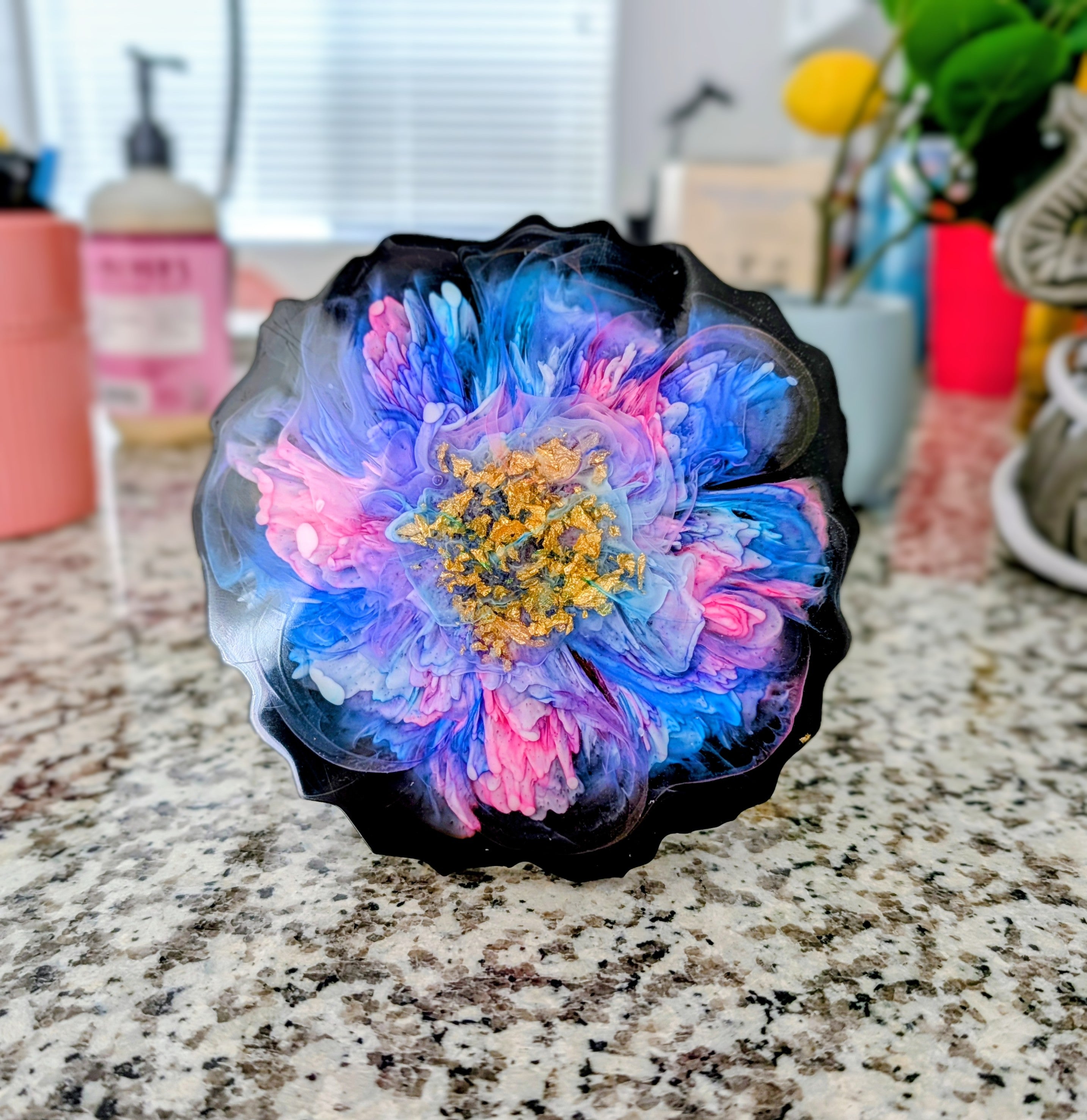 Afterglow ∙ Handmade Resin Coaster ∙ 5.5"