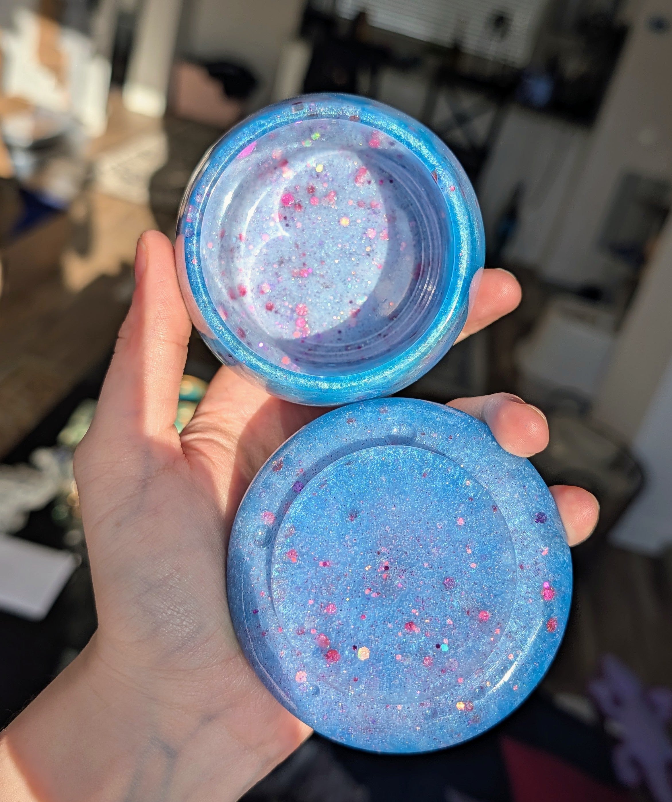 Cosmic Cache ∙ Handmade Resin Mushroom Storage Jar ∙ 4"