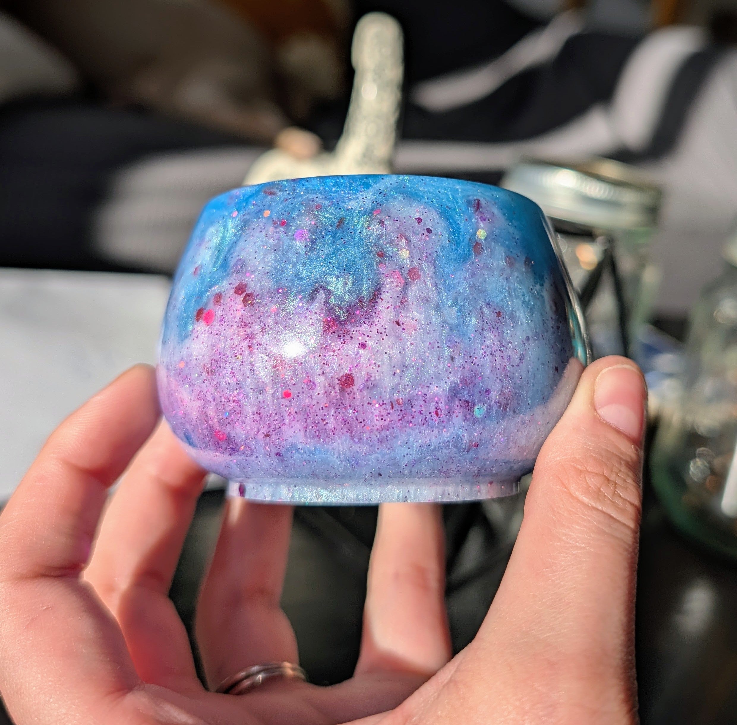 Cosmic Cache ∙ Handmade Resin Mushroom Storage Jar ∙ 4"