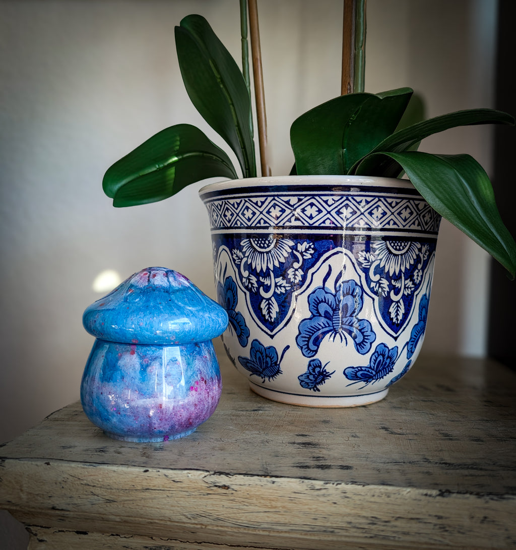 Cosmic Cache ∙ Handmade Resin Mushroom Storage Jar ∙ 4"