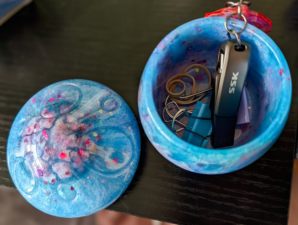 Cosmic Cache ∙ Handmade Resin Mushroom Storage Jar ∙ 4"