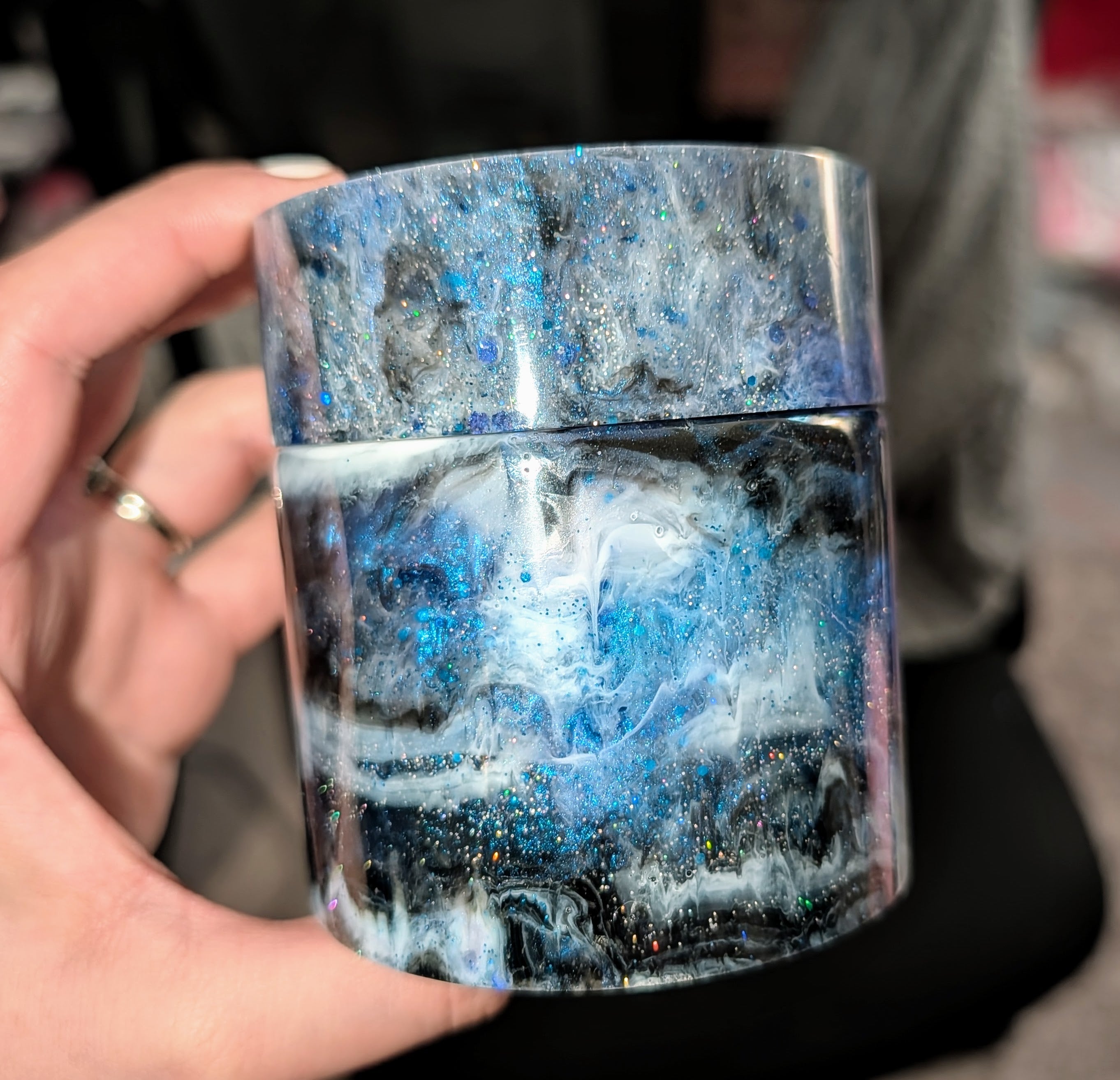 Nocturne ∙ Handmade Resin Storage Jar ∙ 3" × 3.5"