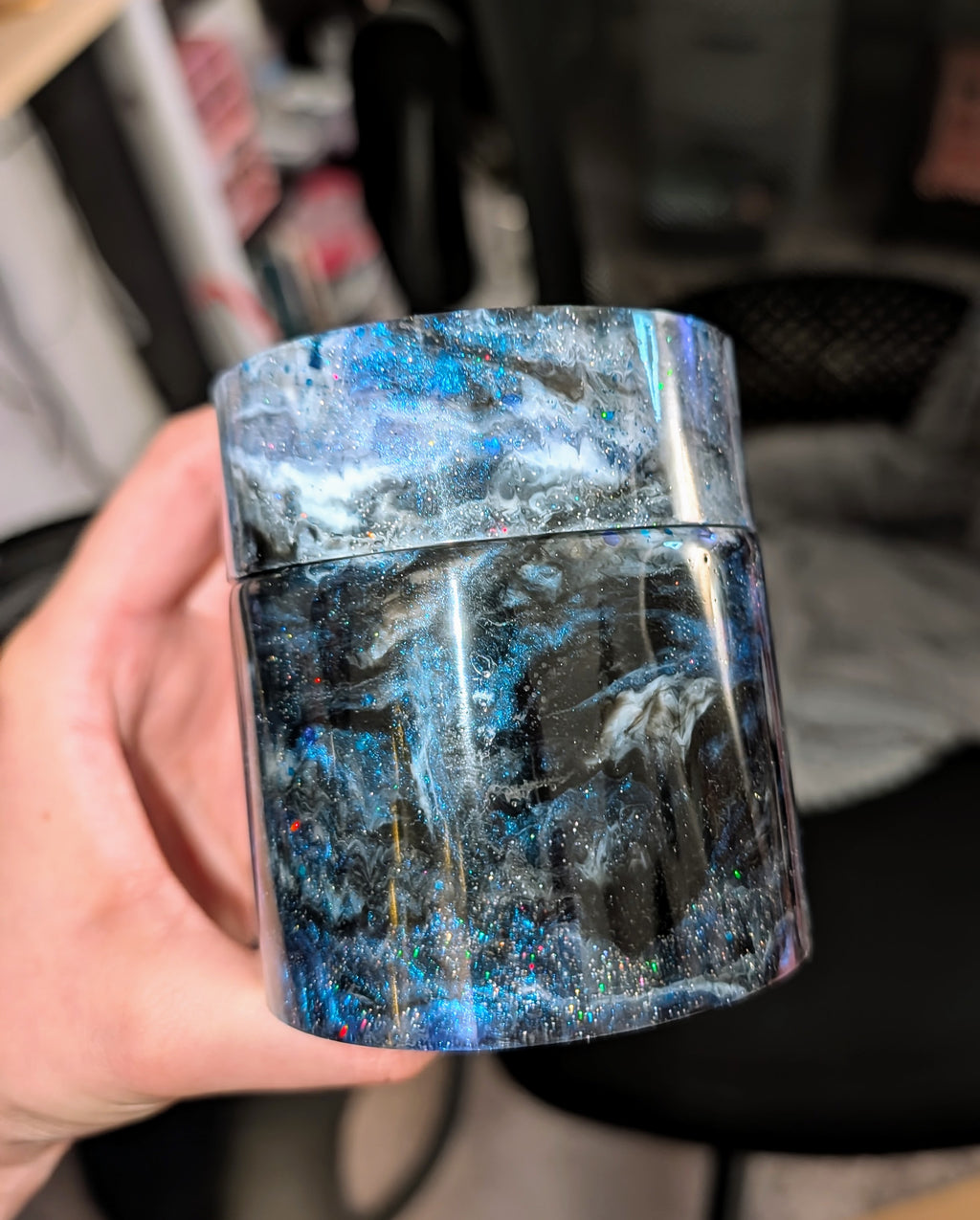 Nocturne ∙ Handmade Resin Storage Jar ∙ 3" × 3.5"