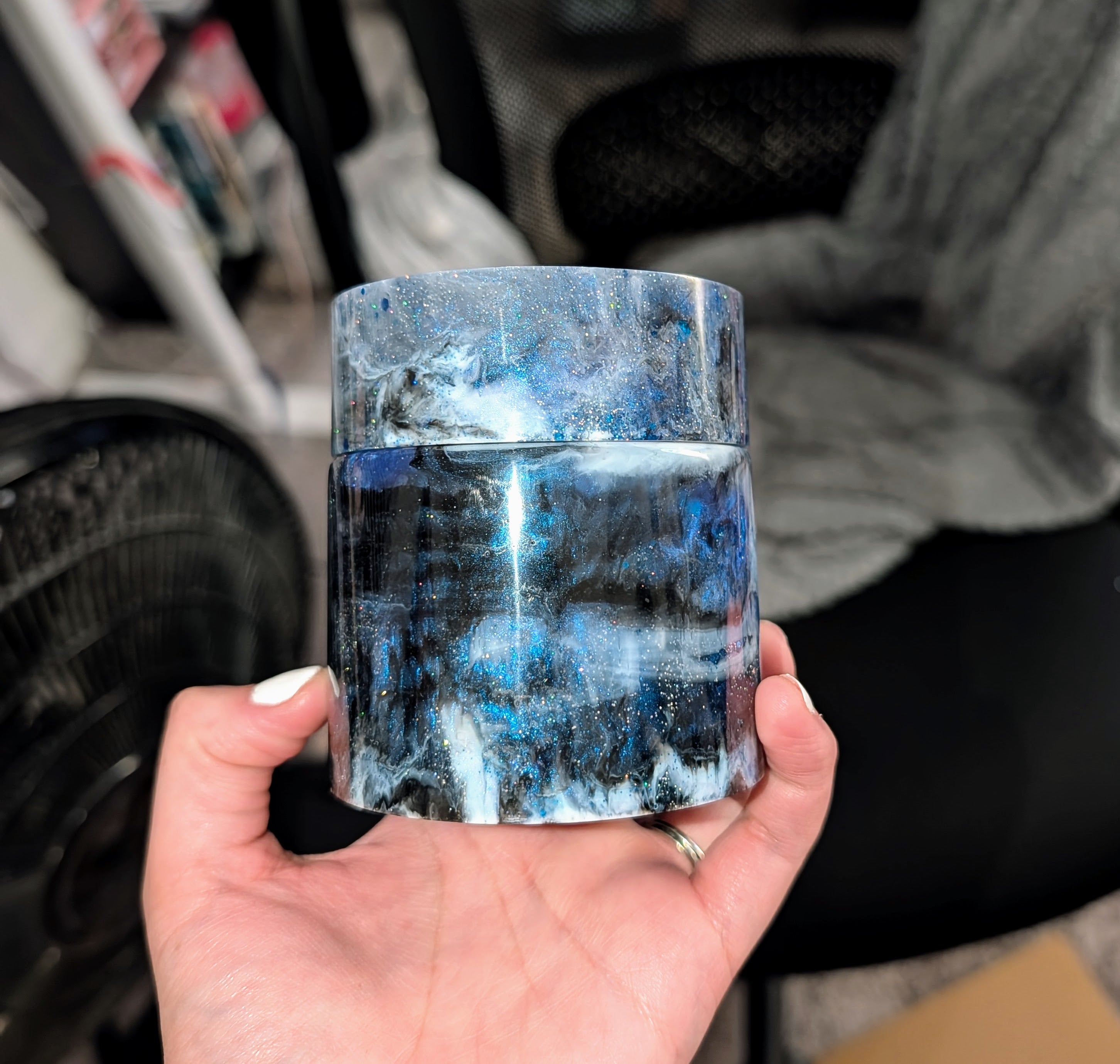 Nocturne ∙ Handmade Resin Storage Jar ∙ 3" × 3.5"
